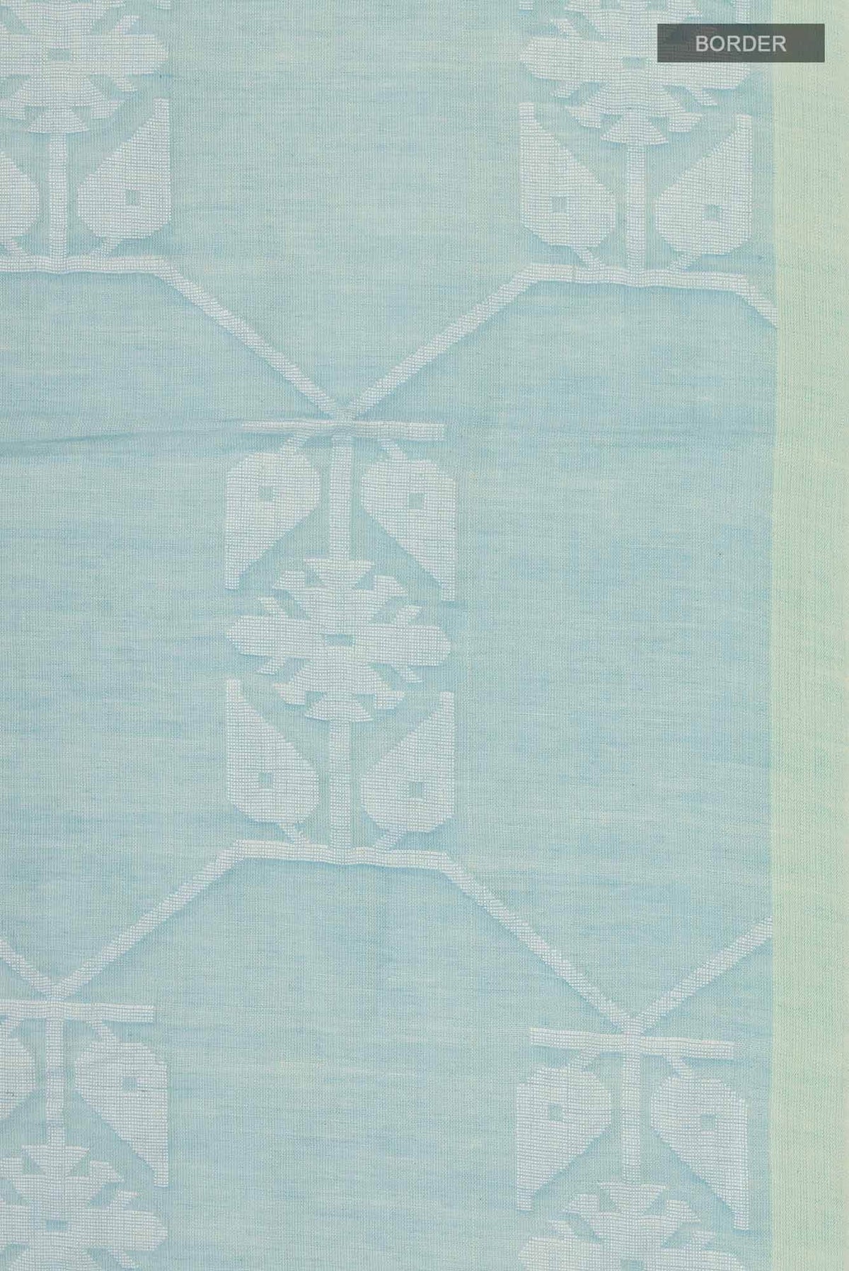 Suman-Pastel Blue Bengal Cotton Saree