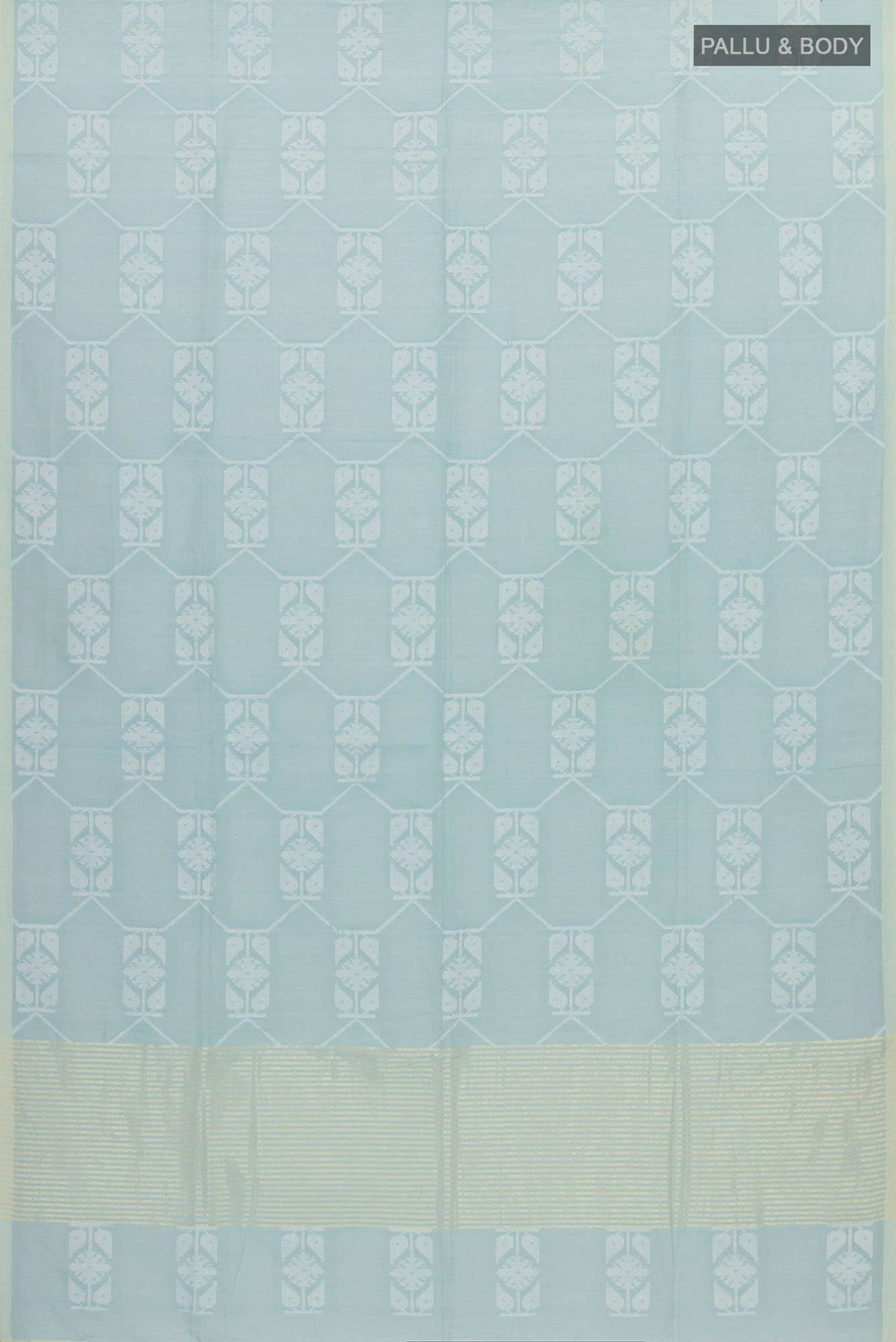 Suman-Pastel Blue Bengal Cotton Saree