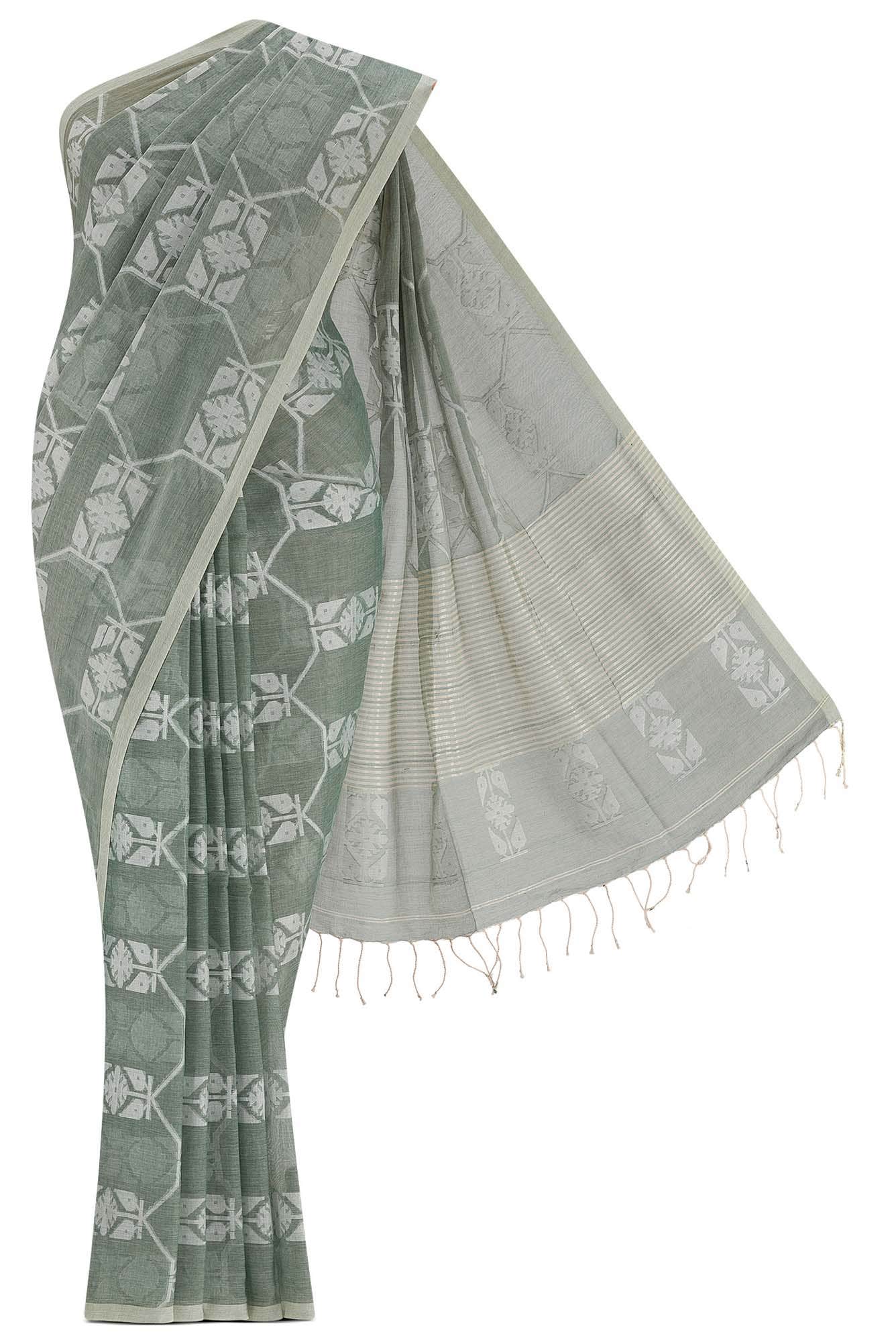 Suman-Green Bengal Cotton Saree