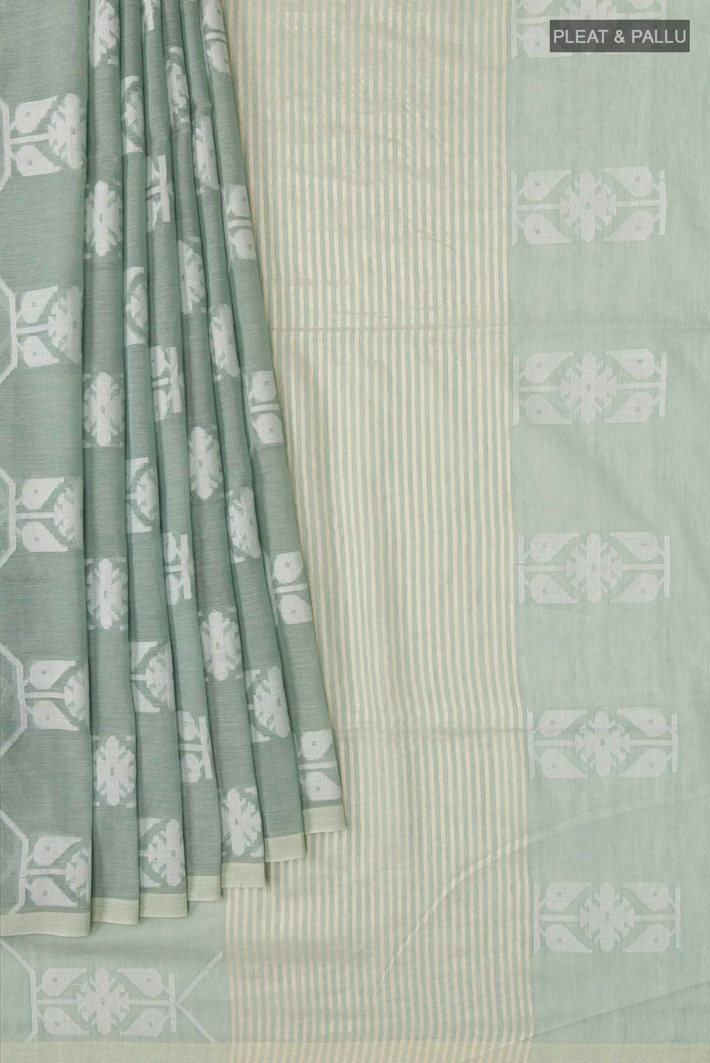 Suman-Light Green Bengal Cotton Saree