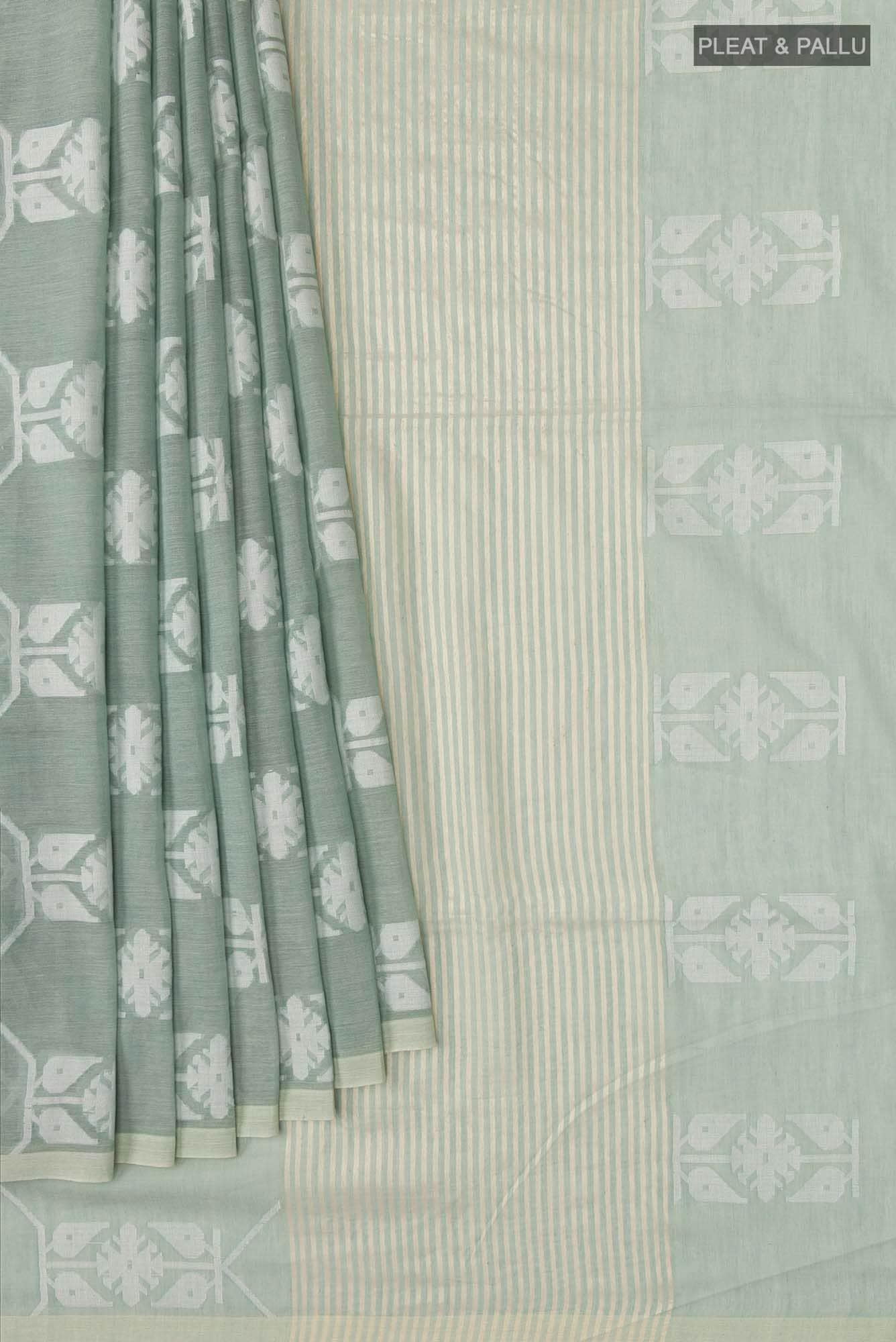 Suman-Light Green Bengal Cotton Saree