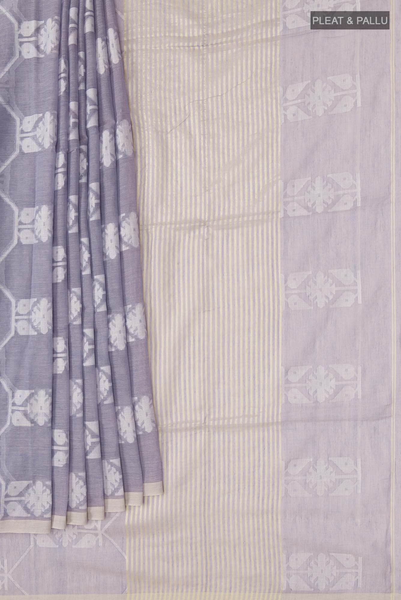 Suman-Lavender Bengal Cotton Saree