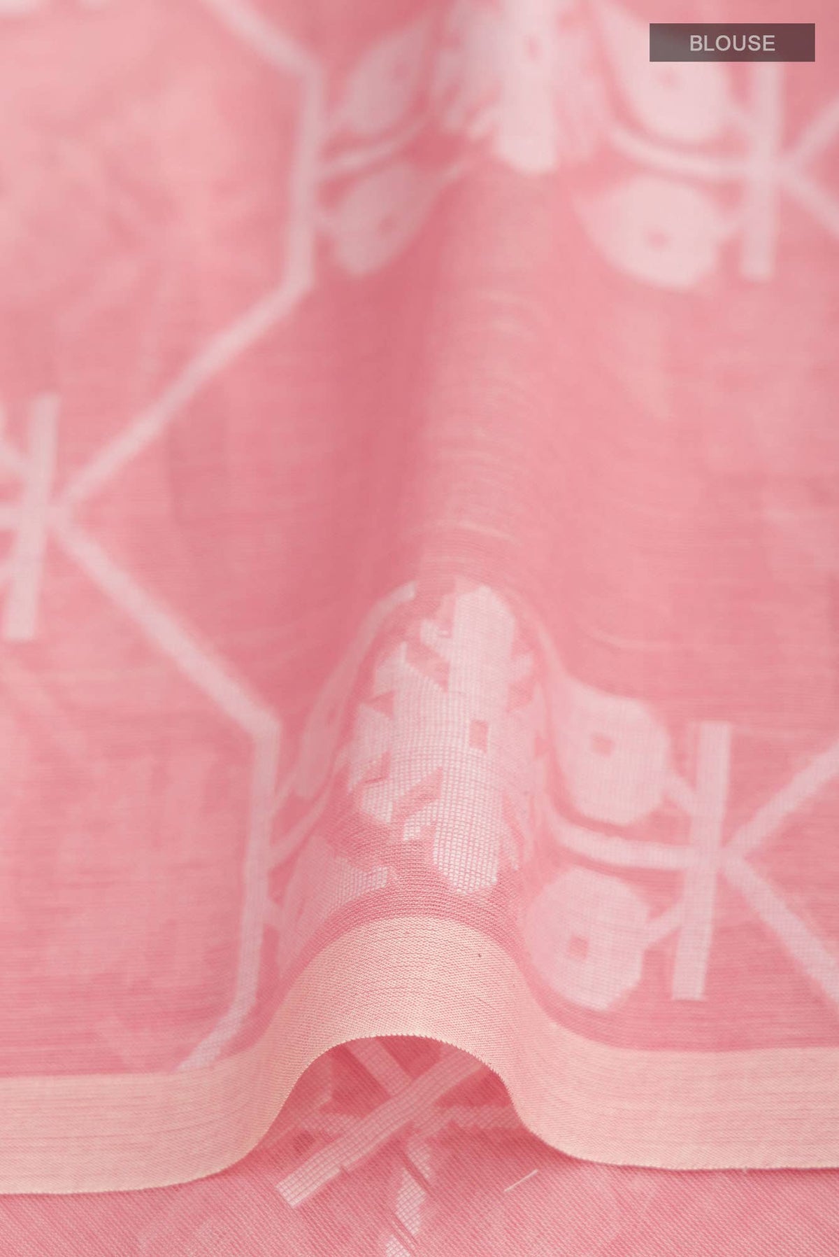 Suman-Peach Bengal Cotton Saree