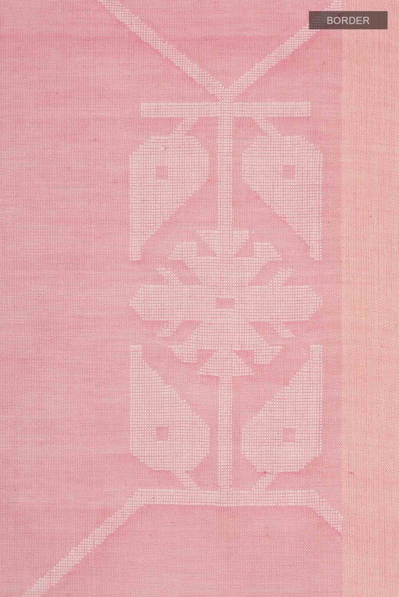 Suman-Peach Bengal Cotton Saree