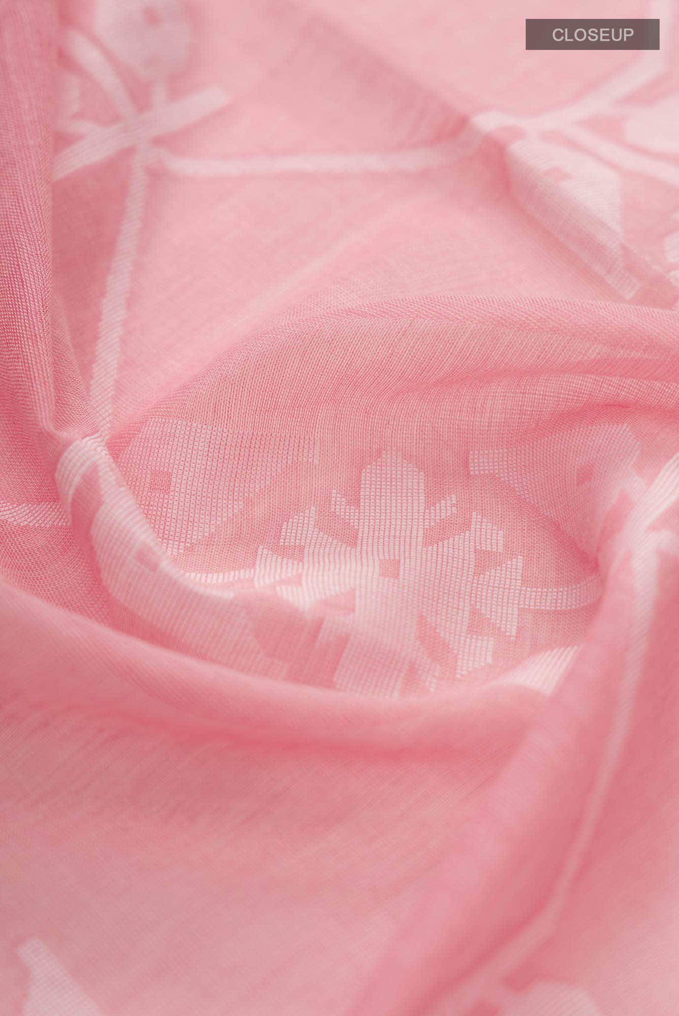 Suman-Peach Bengal Cotton Saree