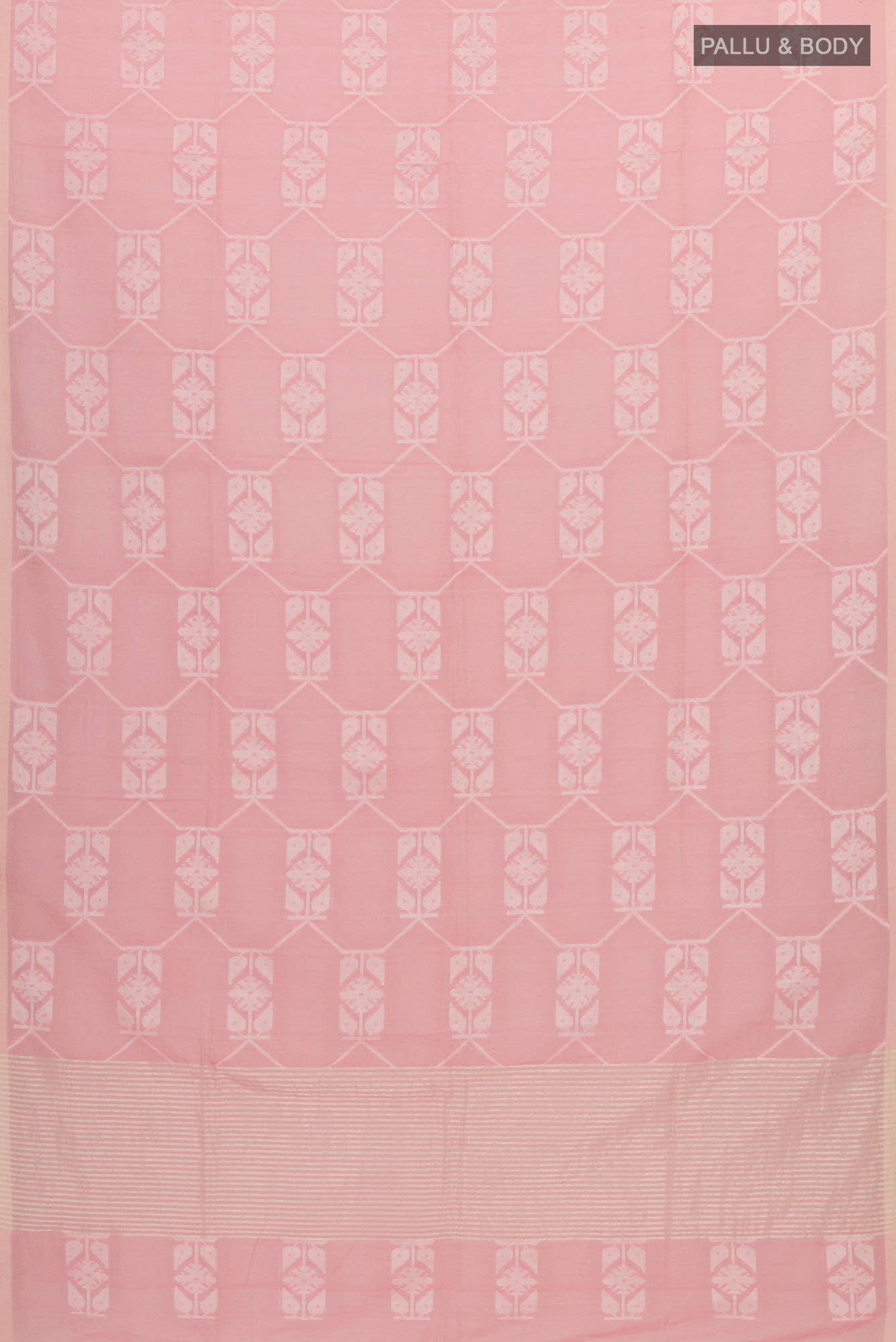 Suman-Peach Bengal Cotton Saree