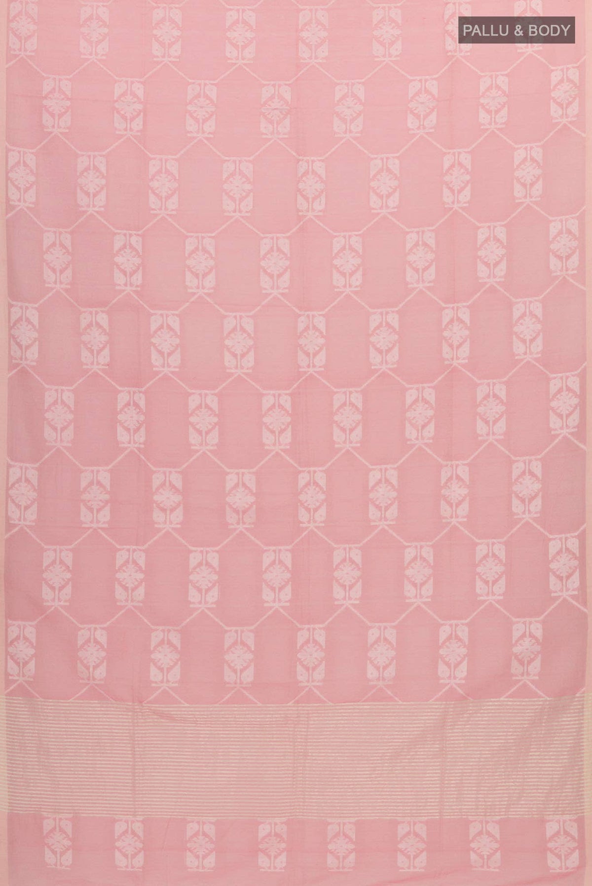Suman-Peach Bengal Cotton Saree