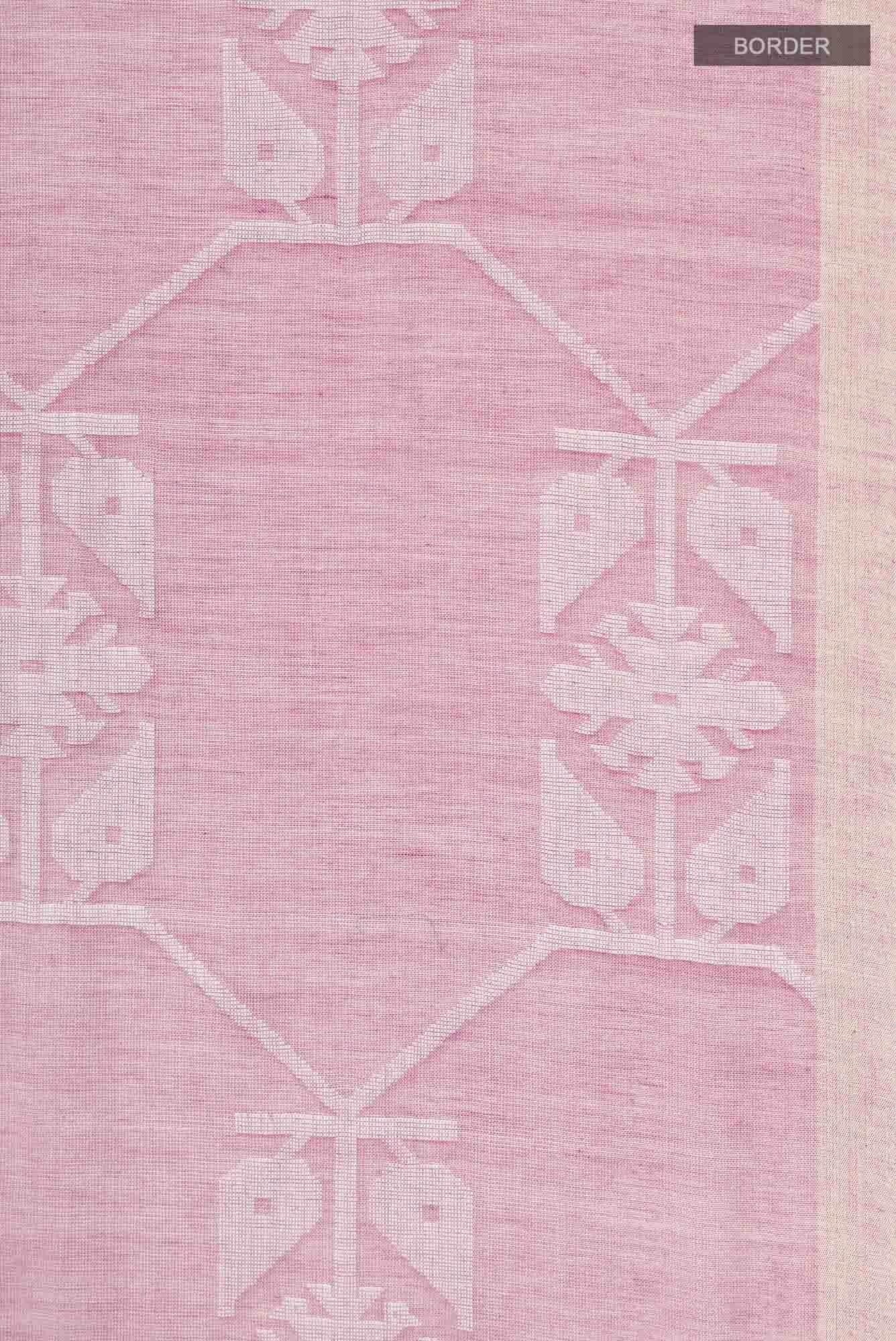 Suman-Dusky Pink Bengal Cotton Saree