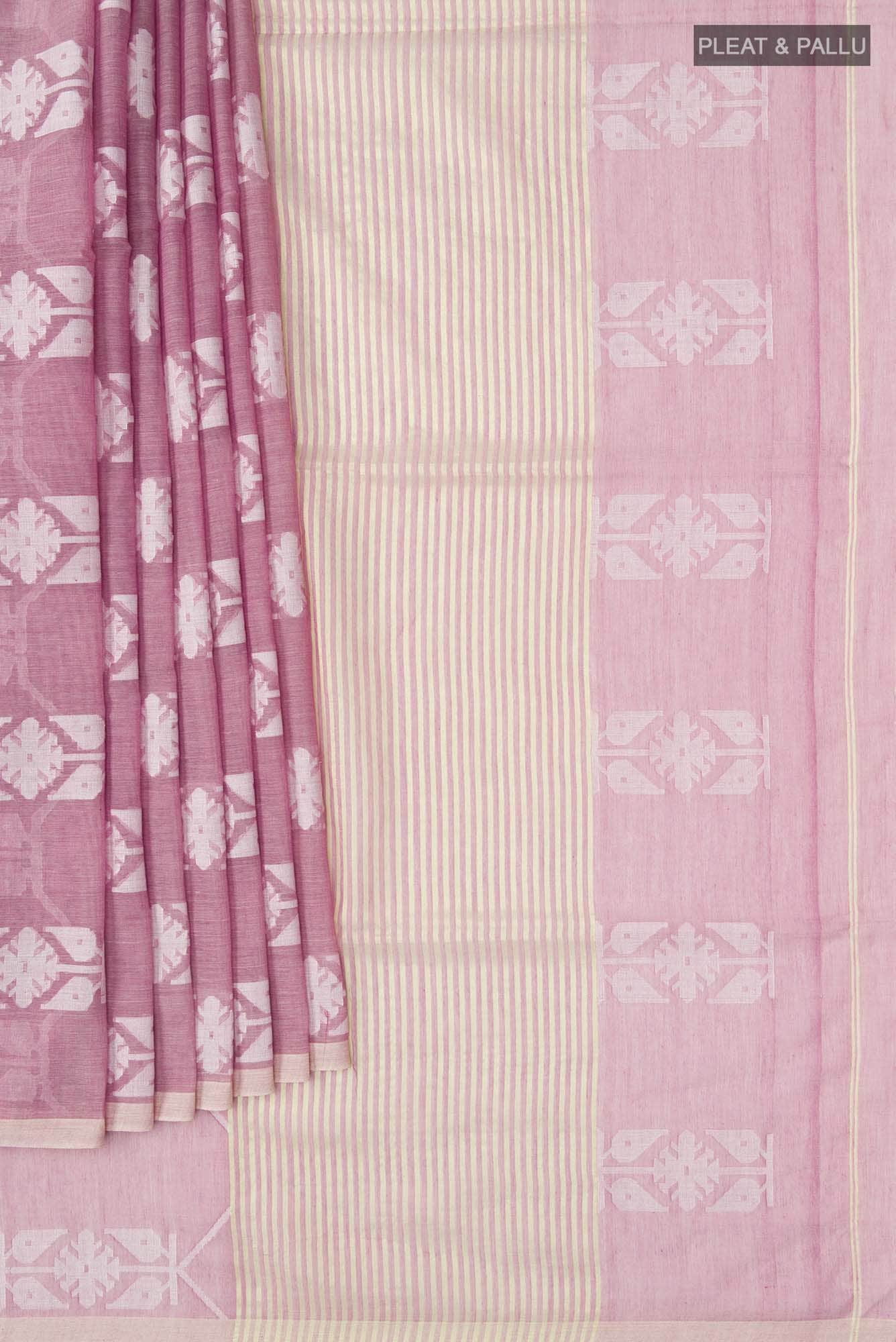 Suman-Dusky Pink Bengal Cotton Saree