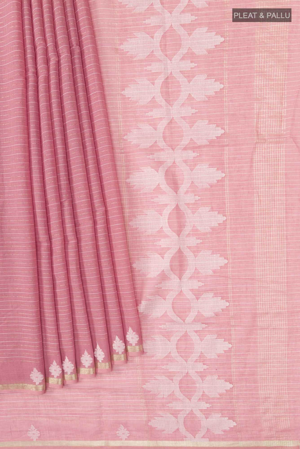 Haimanti-Dusky Pink Bengal Cotton Saree