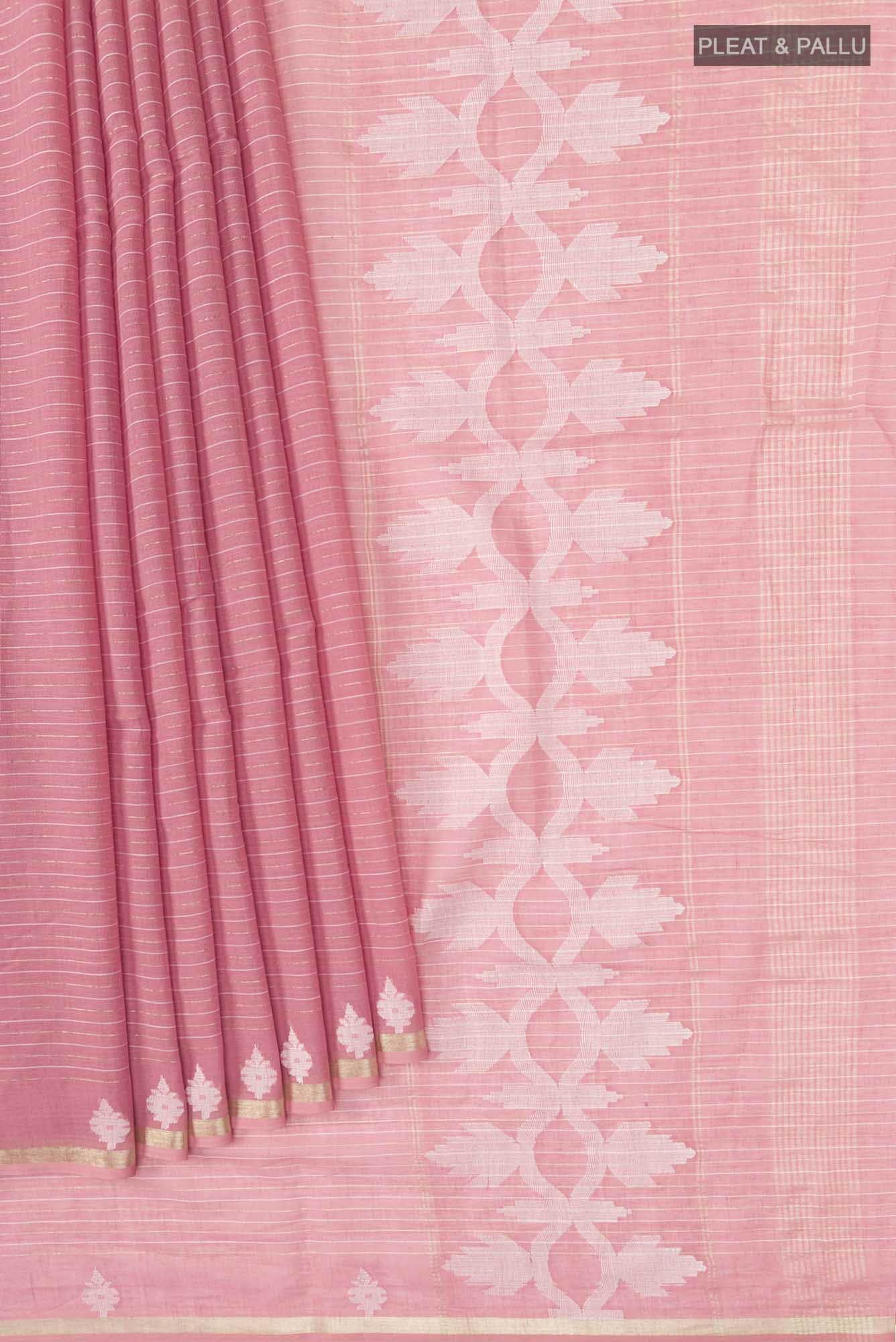 Haimanti-Dusky Pink Bengal Cotton Saree