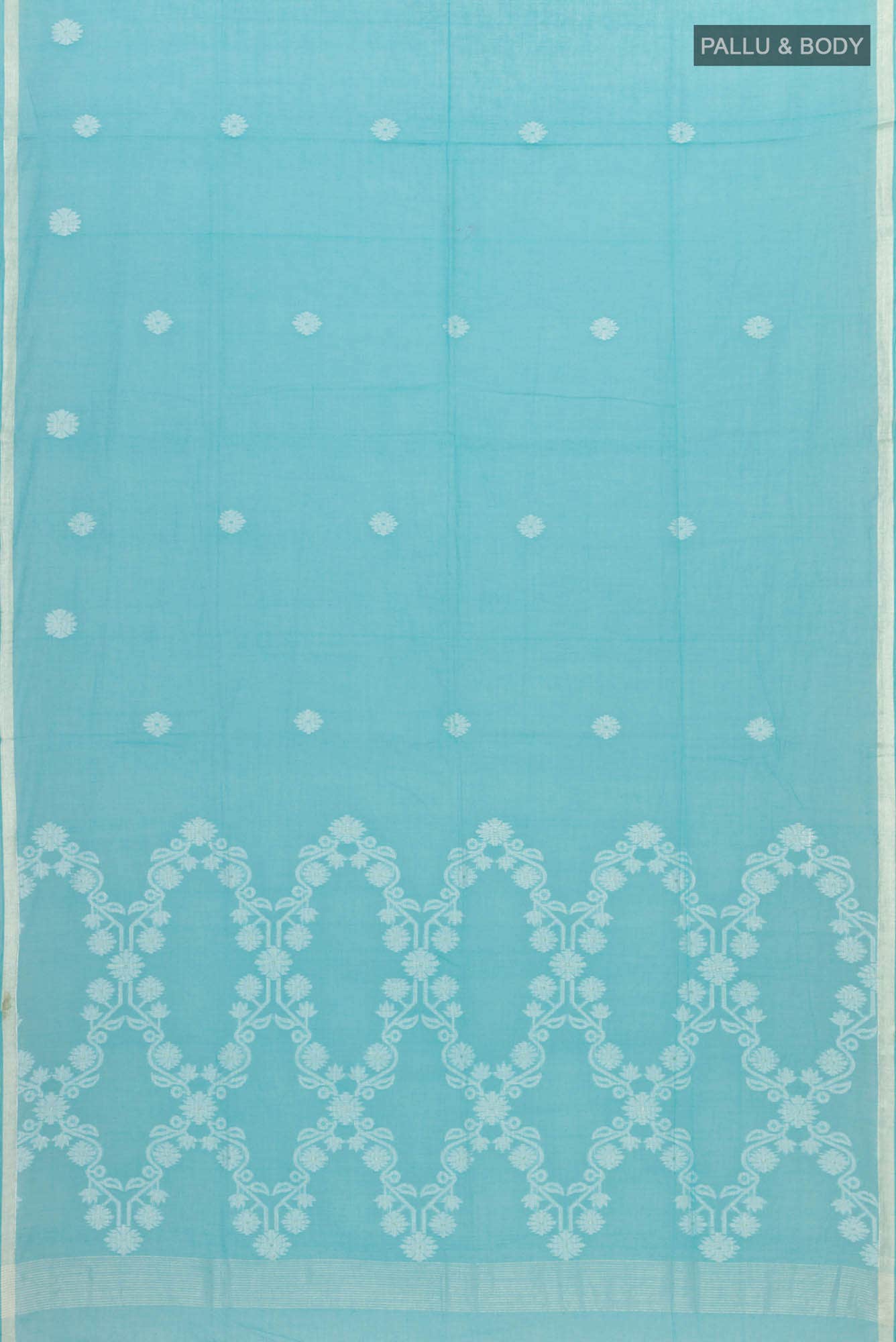 Aaheli-Light Blue Bengal Cotton Saree