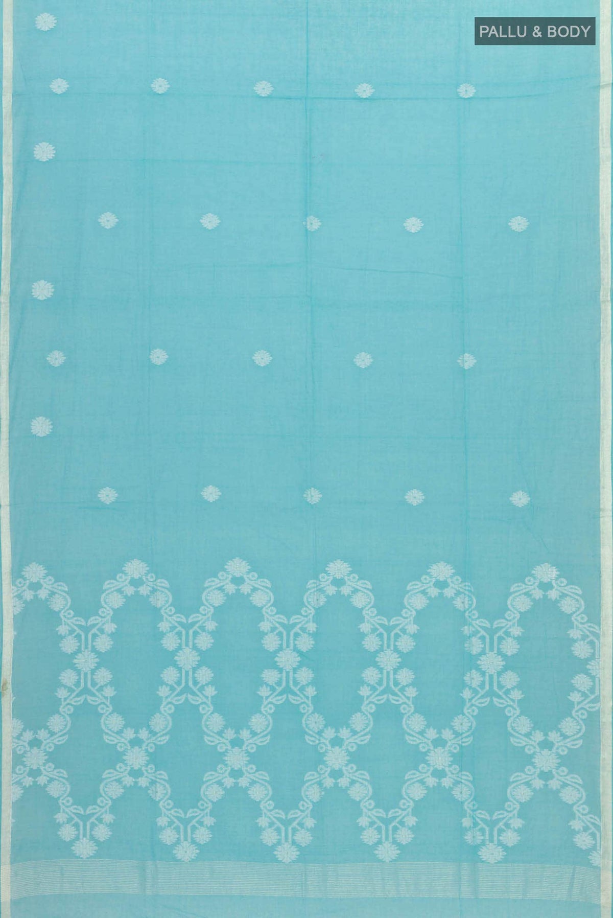 Aaheli-Light Blue Bengal Cotton Saree