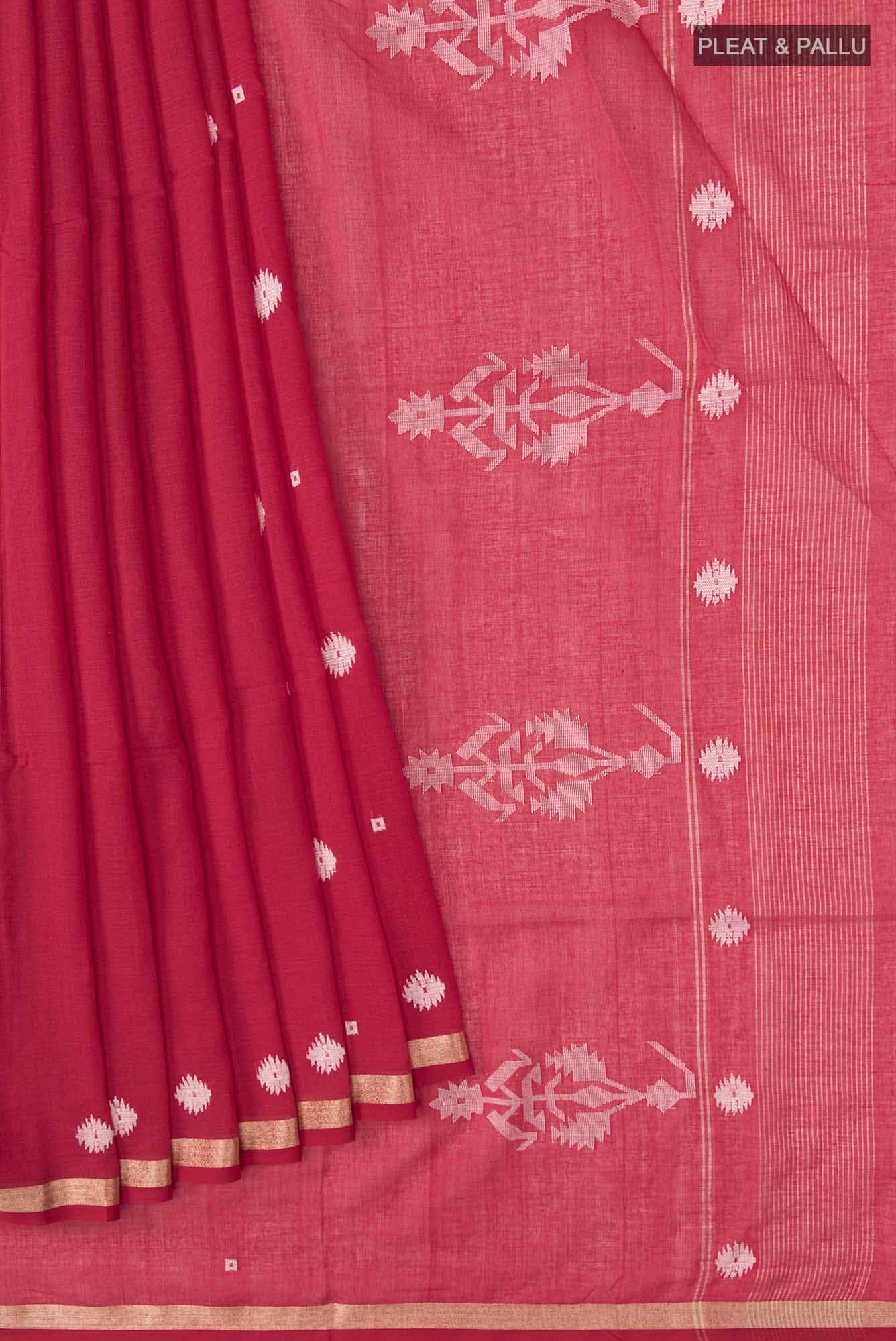 Damini-Red Bengal Cotton Saree