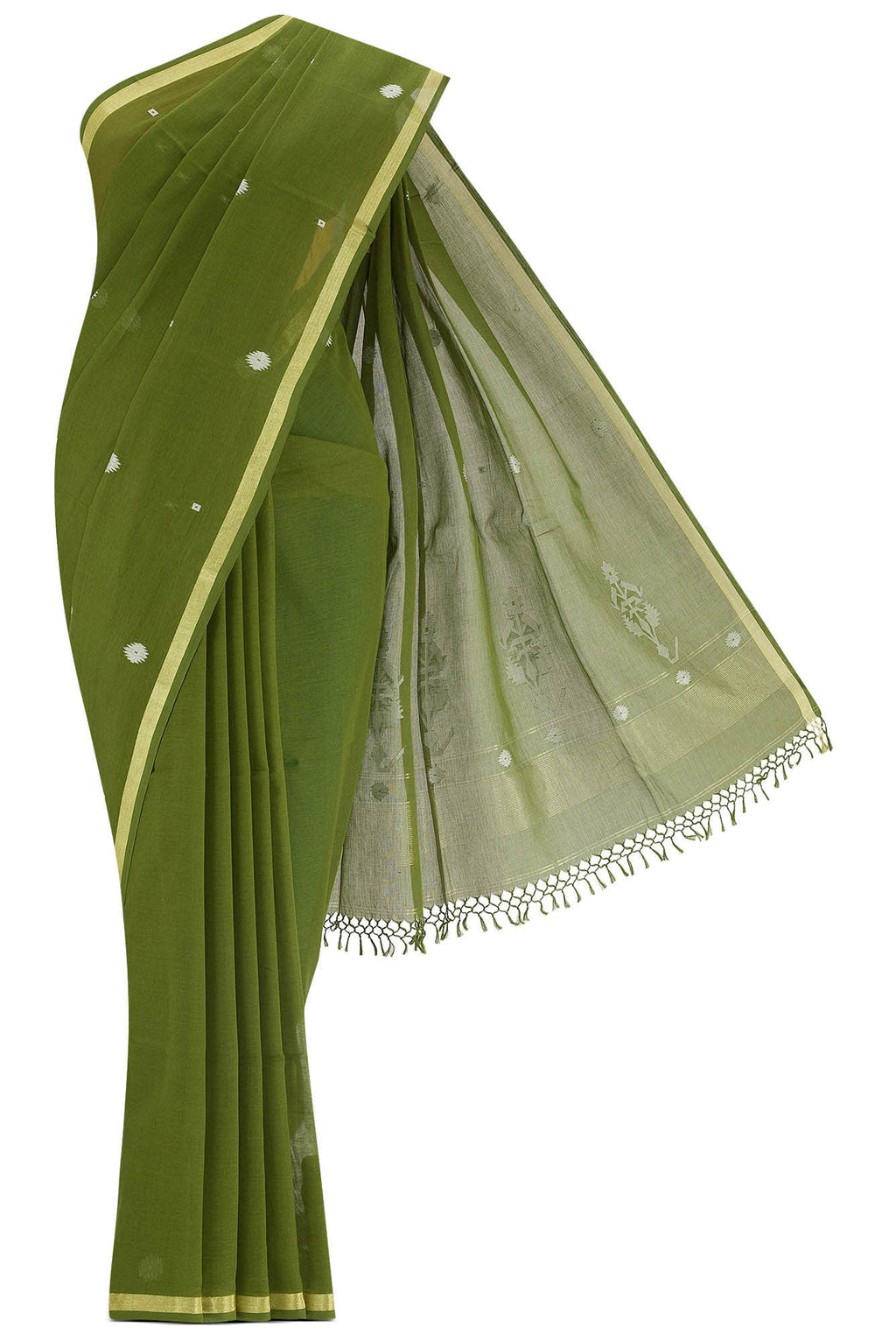 Damini-Green Bengal Cotton Saree