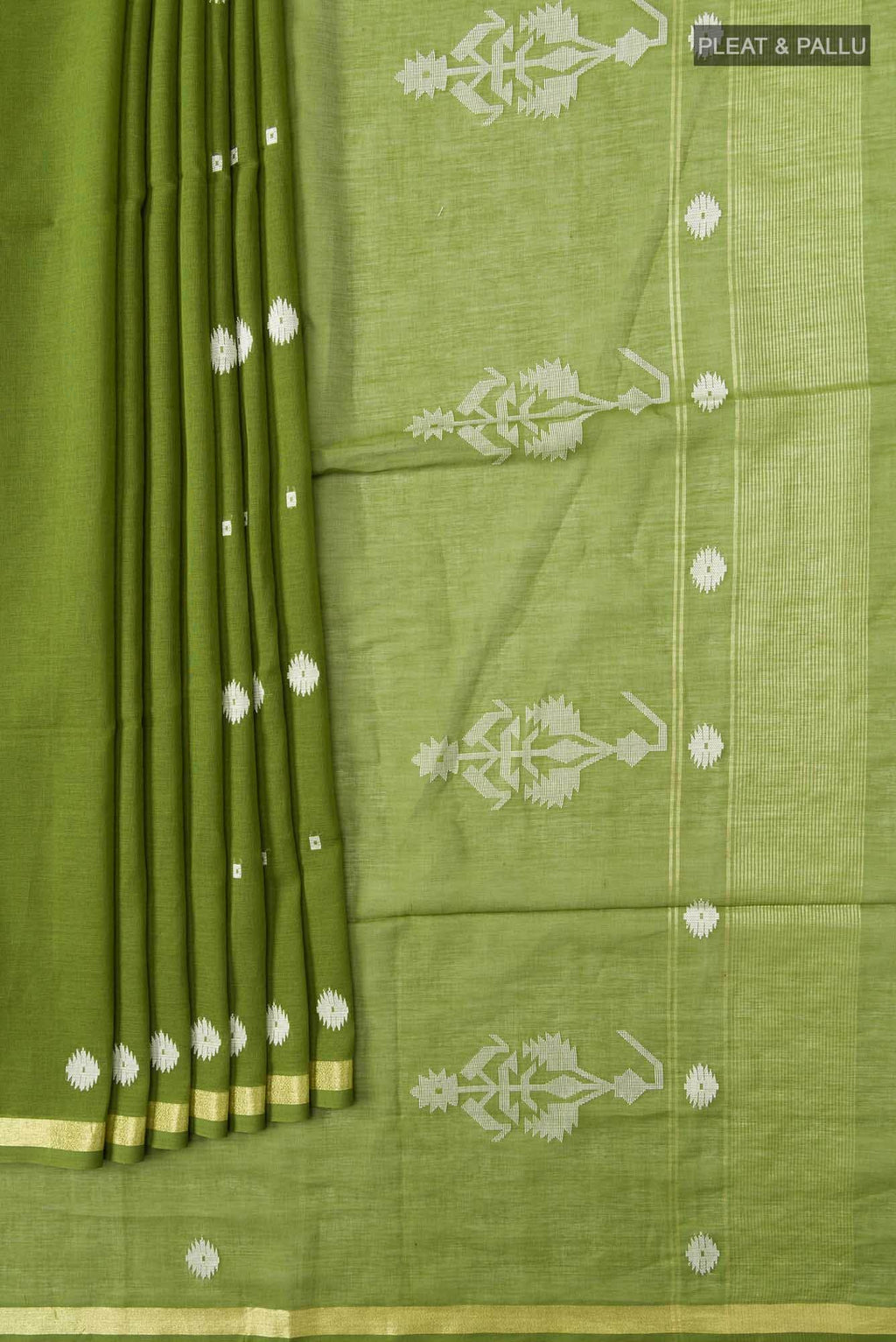 Damini-Green Bengal Cotton Saree