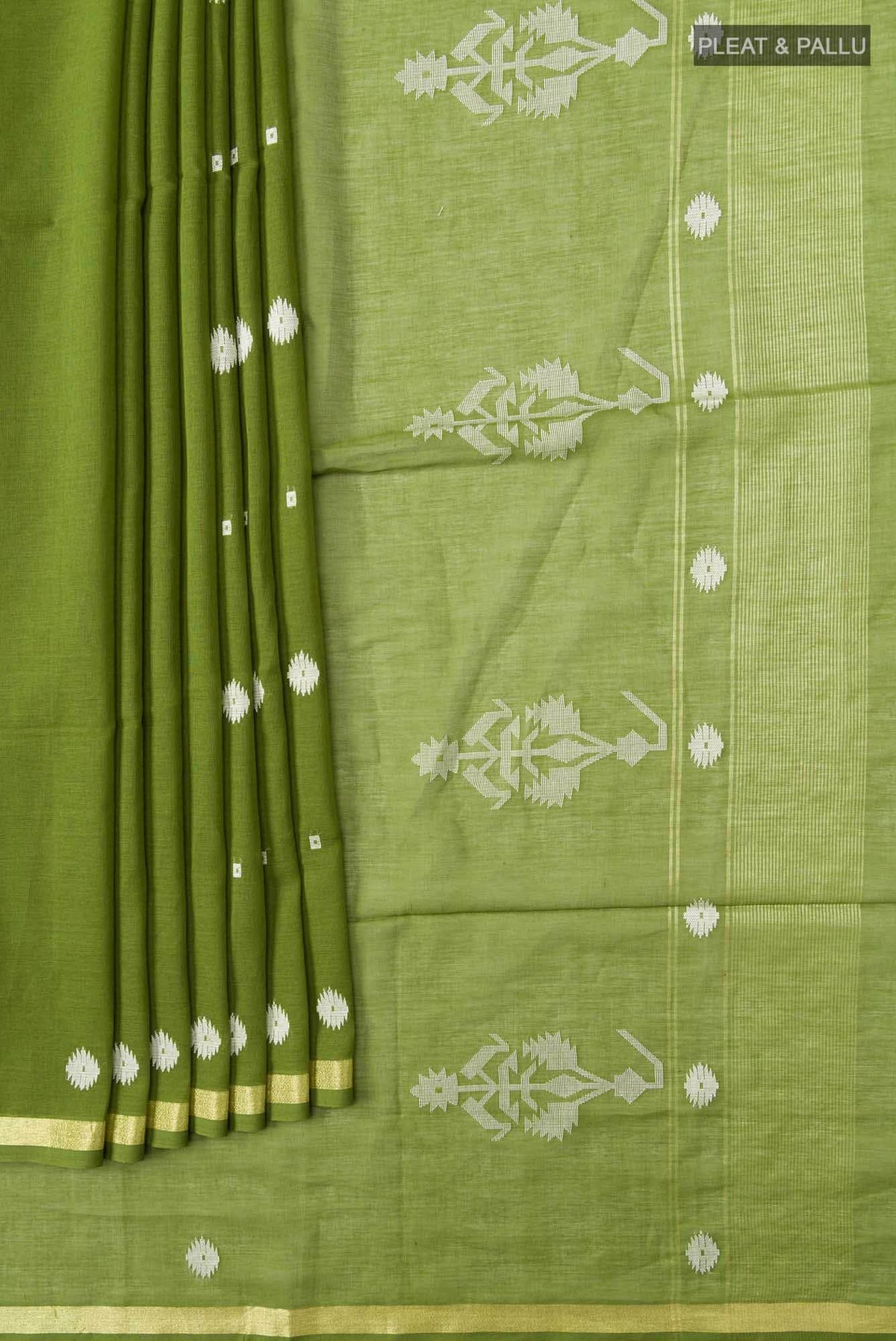 Damini-Green Bengal Cotton Saree