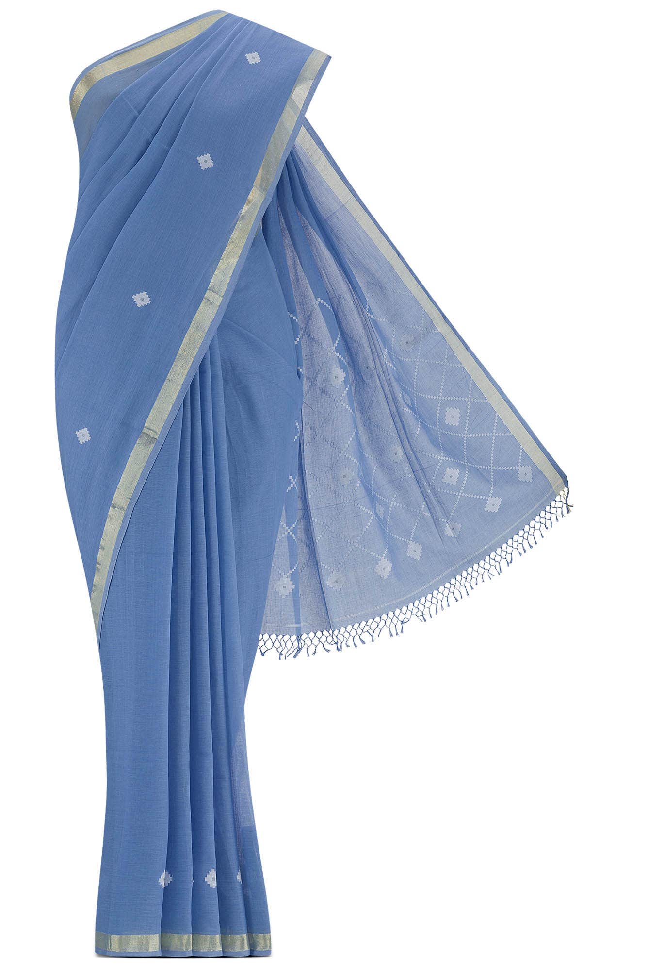 Suchitra-Light Violet Bengal Cotton Saree