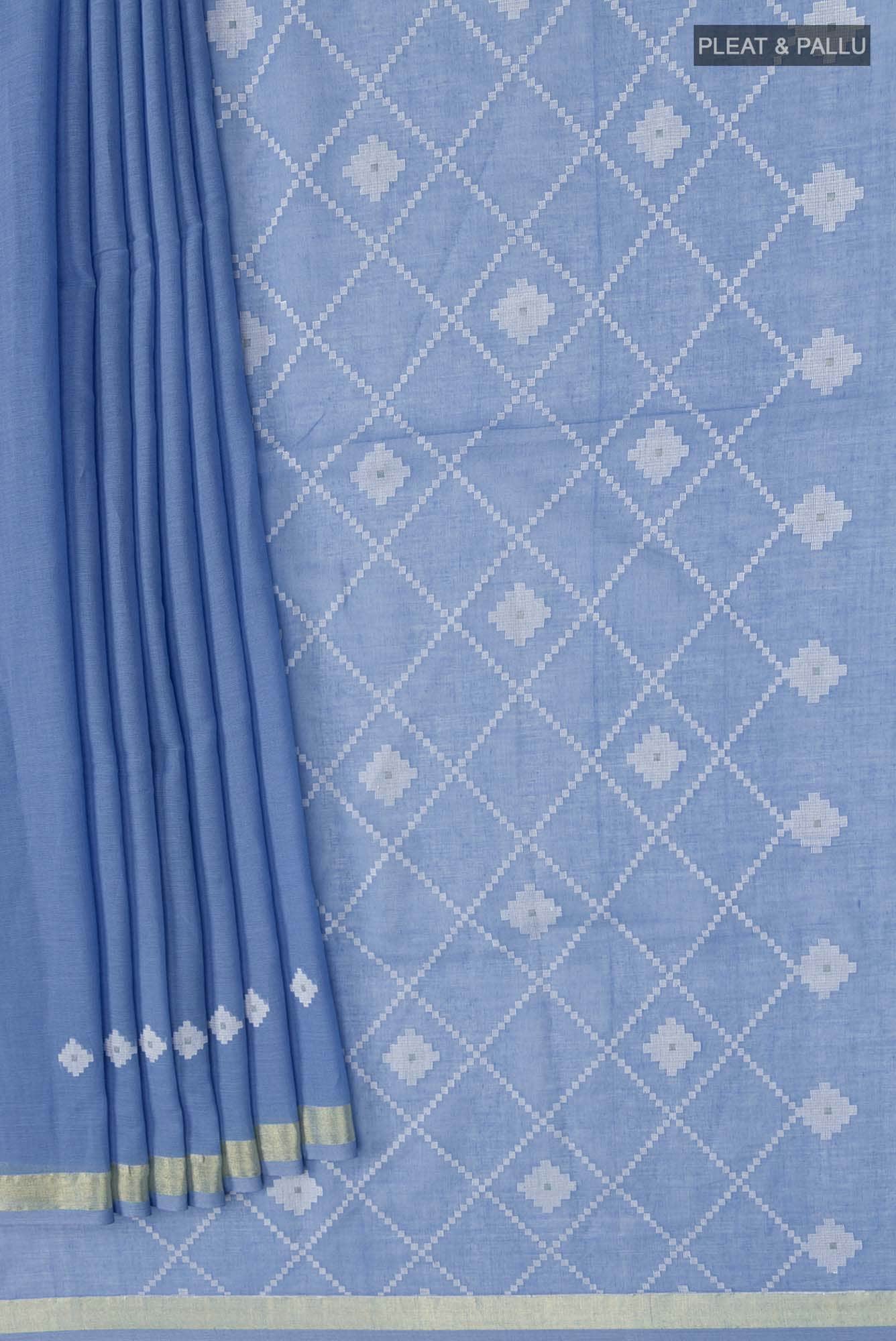 Suchitra-Light Violet Bengal Cotton Saree