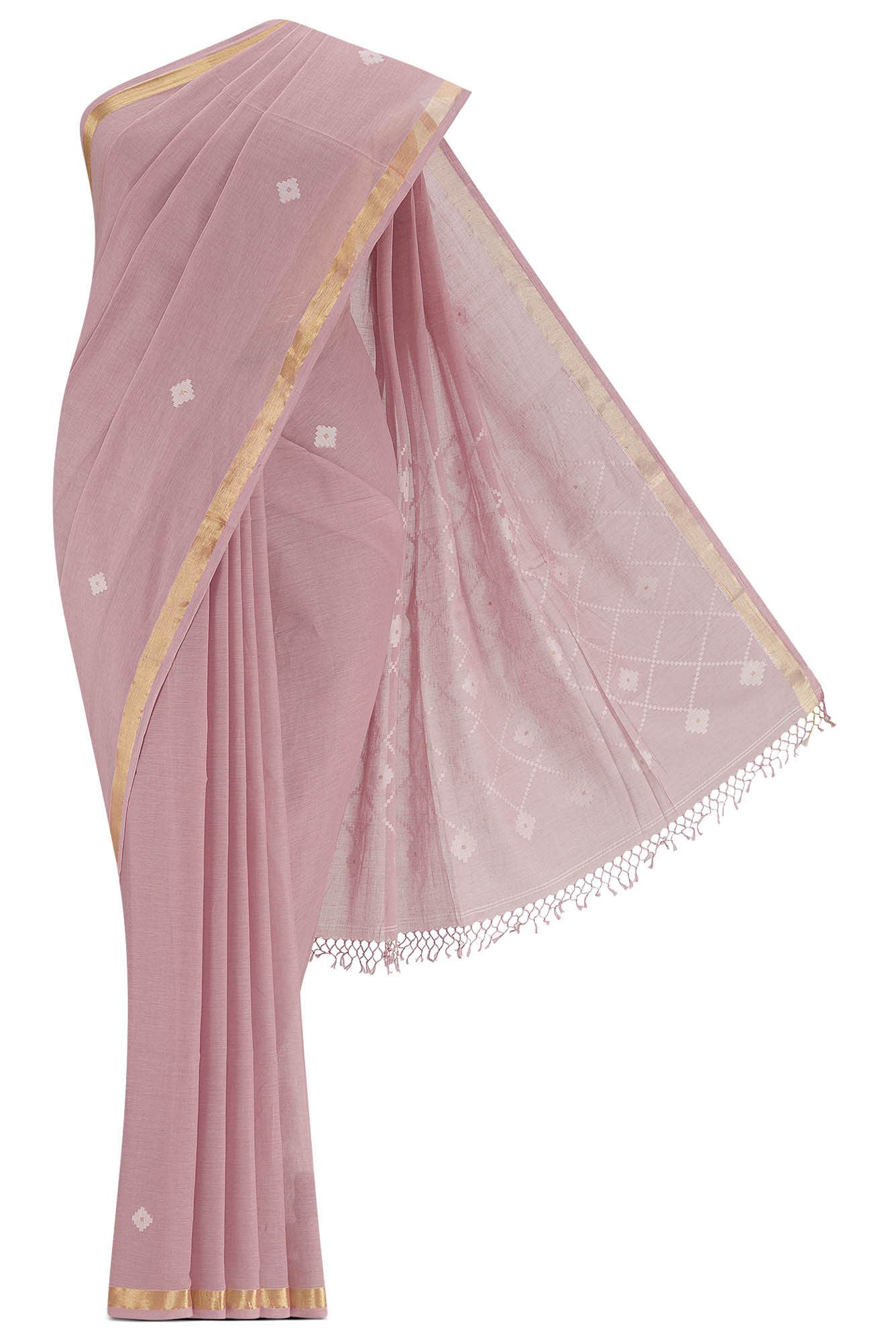 Suchitra-Dusky Pink Bengal Cotton Saree