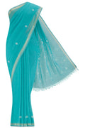 Suchitra-Turquoise Bengal Cotton Saree