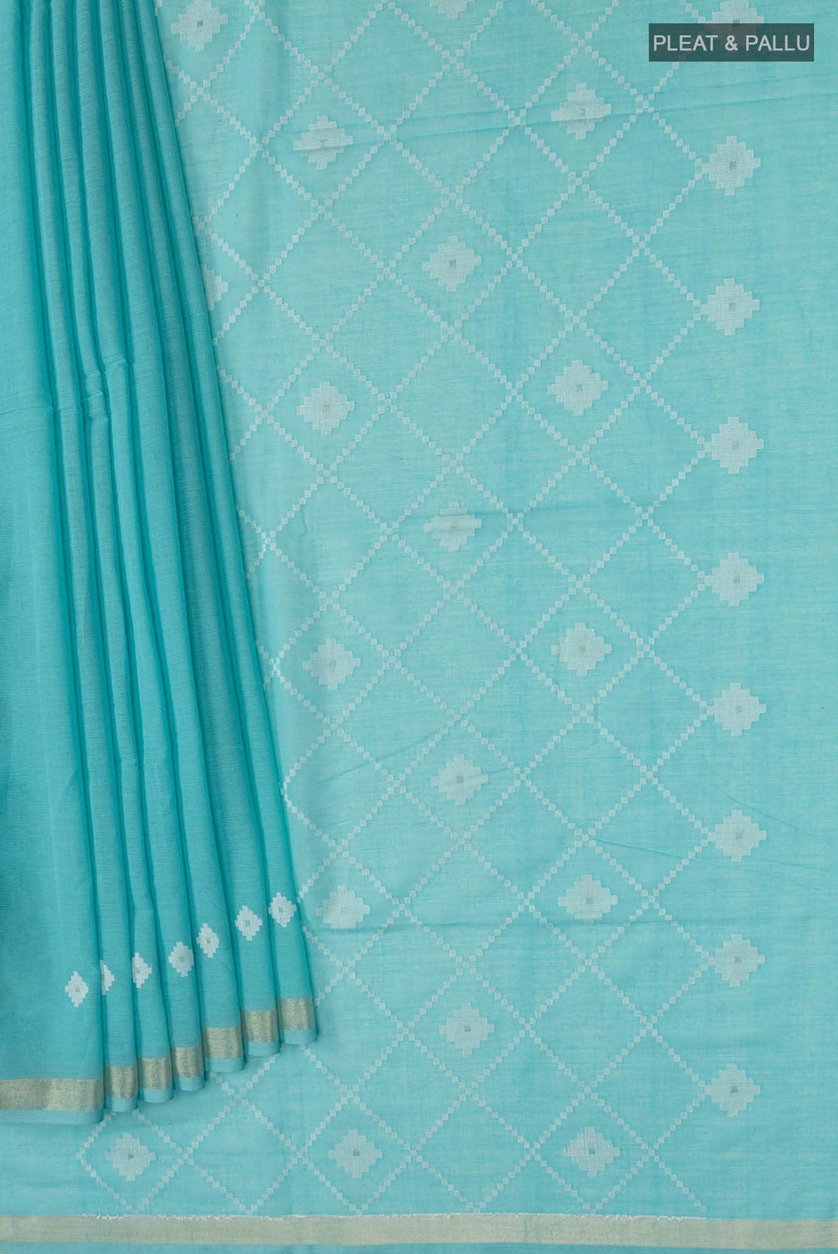 Suchitra-Turquoise Bengal Cotton Saree