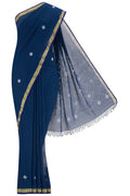 Suchitra-Dark Blue Bengal Cotton Saree