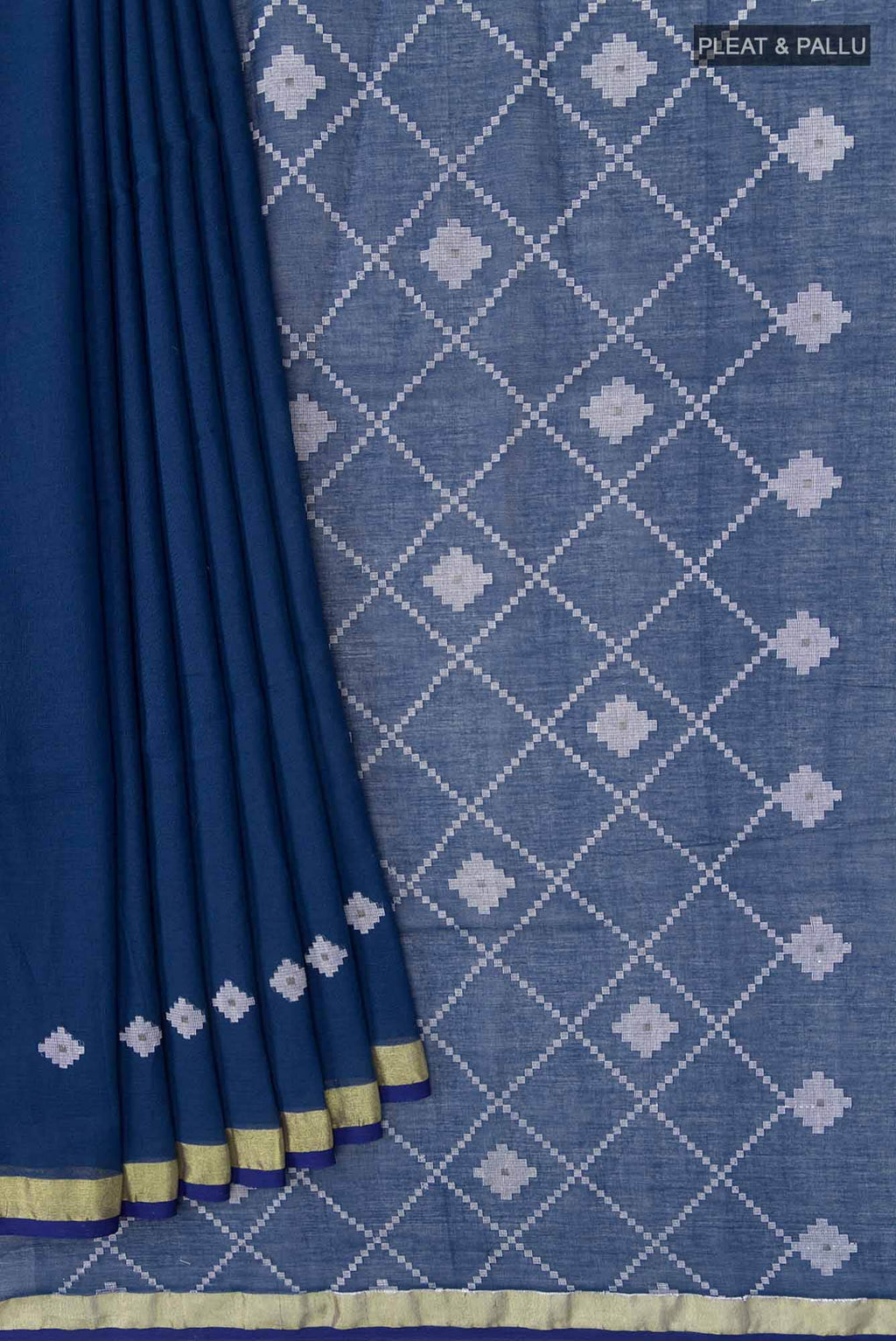 Suchitra-Dark Blue Bengal Cotton Saree