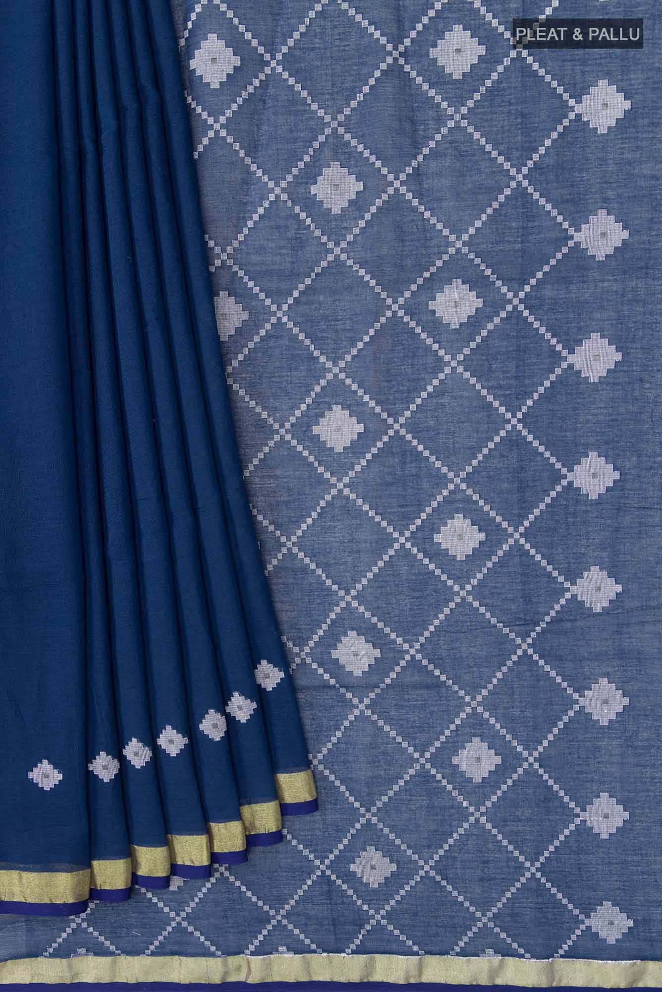 Suchitra-Dark Blue Bengal Cotton Saree