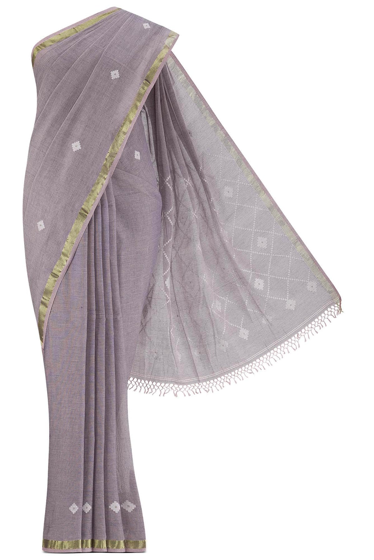 Suchitra-Light Burgundy Bengal Cotton Saree