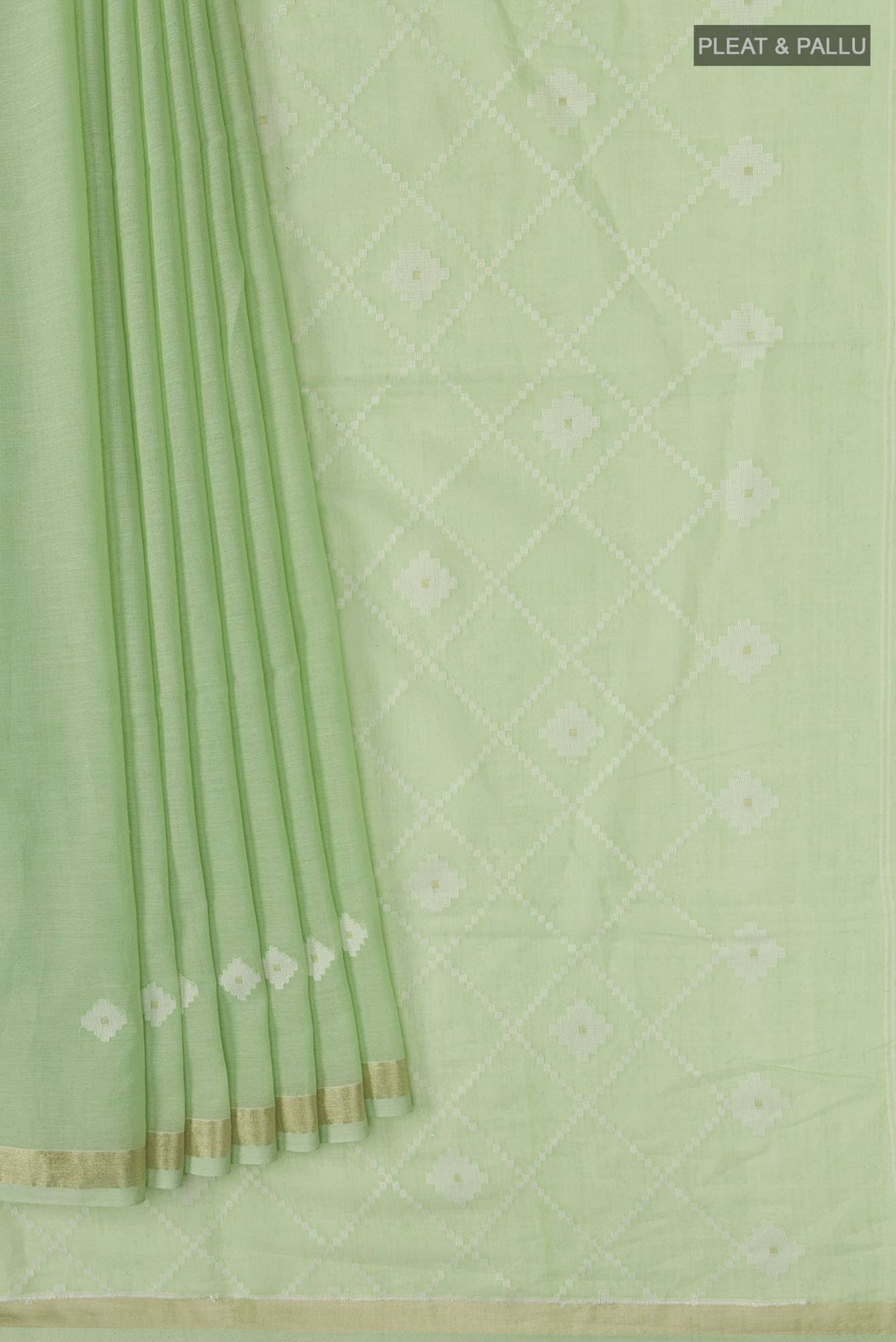 Suchitra-Mint Green Bengal Cotton Saree