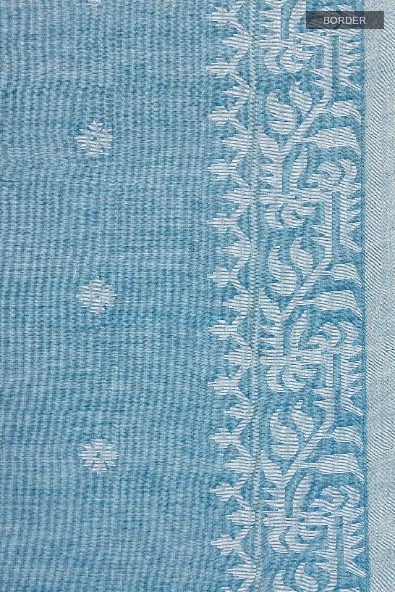 Aarna-Blue Bengal Cotton Saree
