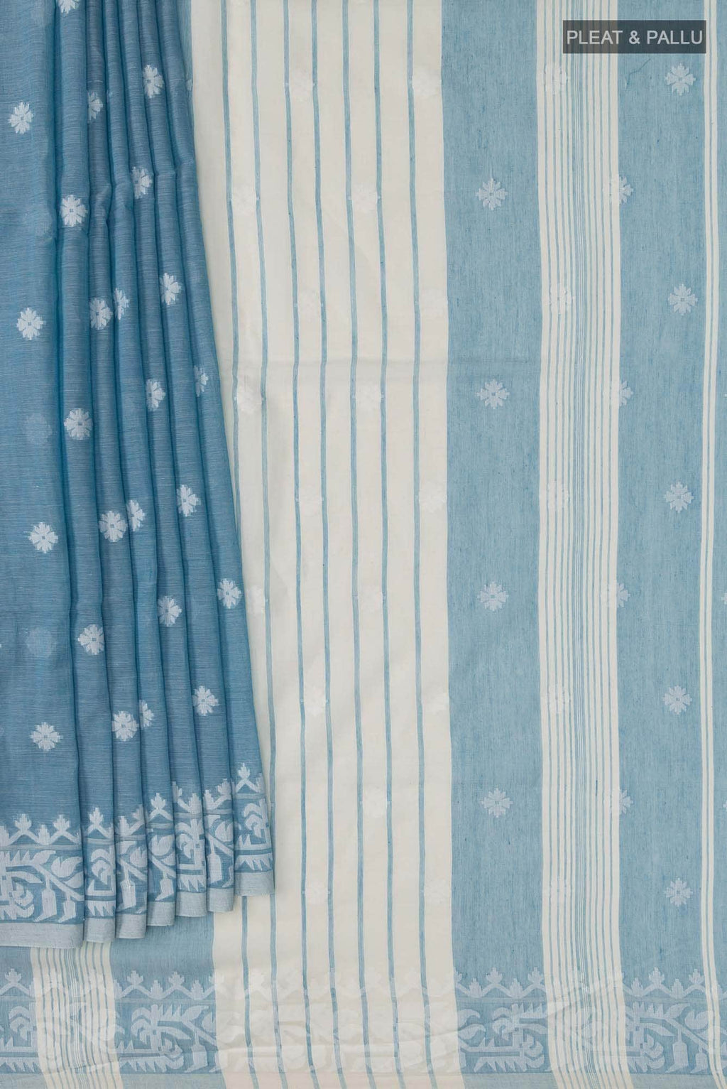 Aarna-Blue Bengal Cotton Saree