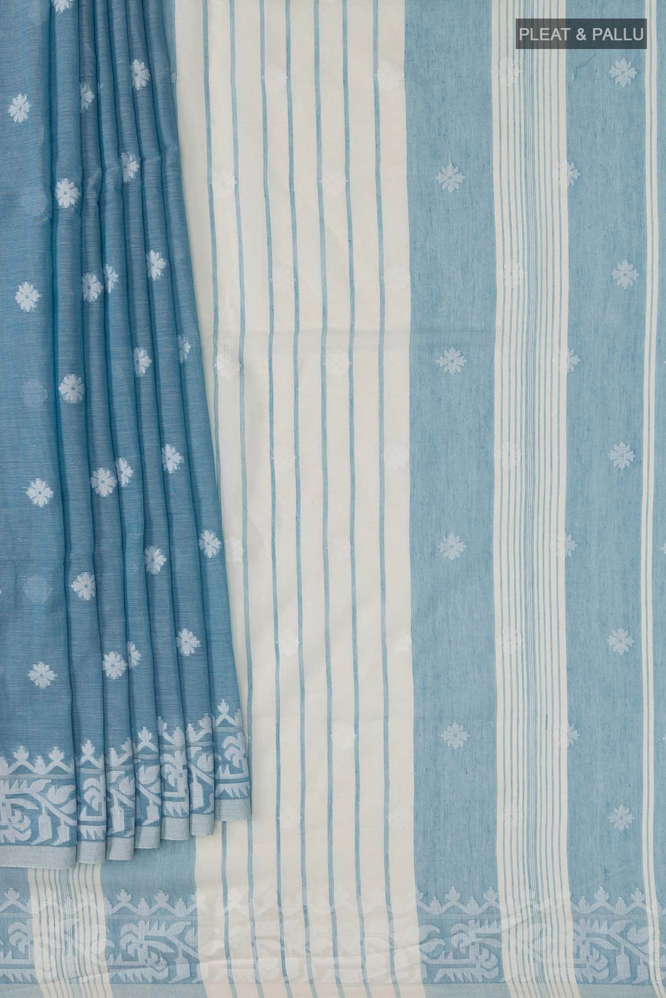Aarna-Blue Bengal Cotton Saree