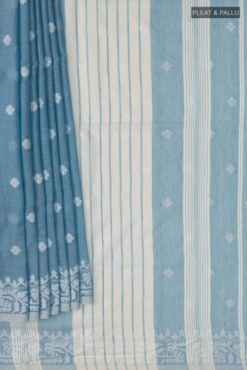 Aarna-Blue Bengal Cotton Saree
