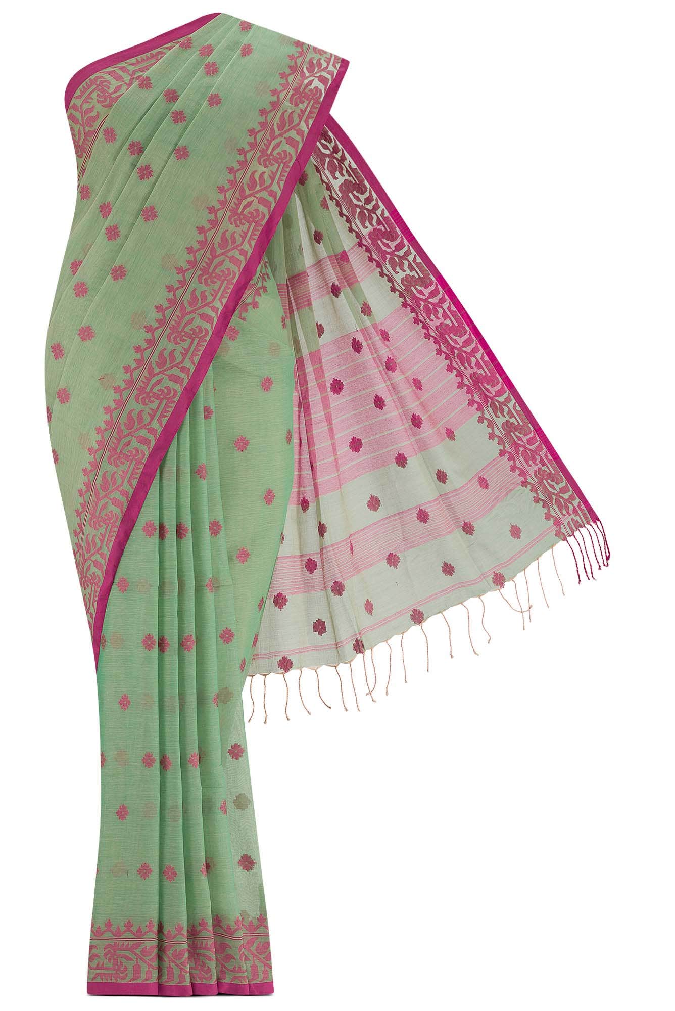 Aarna-Green Bengal Cotton Saree