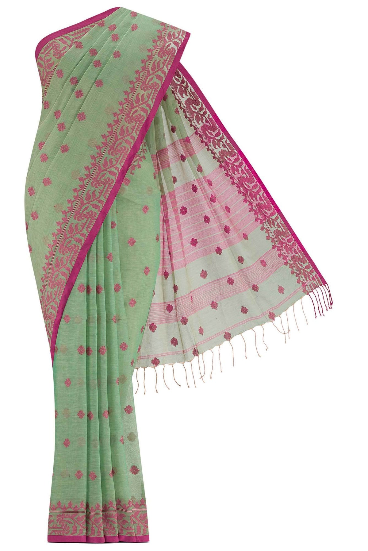 Aarna-Green Bengal Cotton Saree