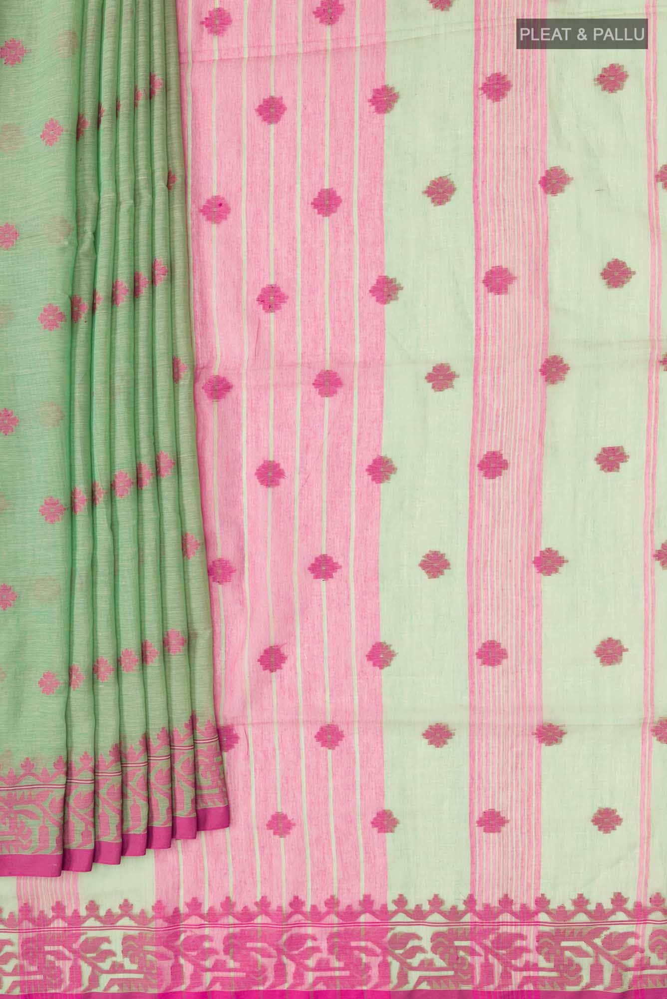 Aarna-Green Bengal Cotton Saree