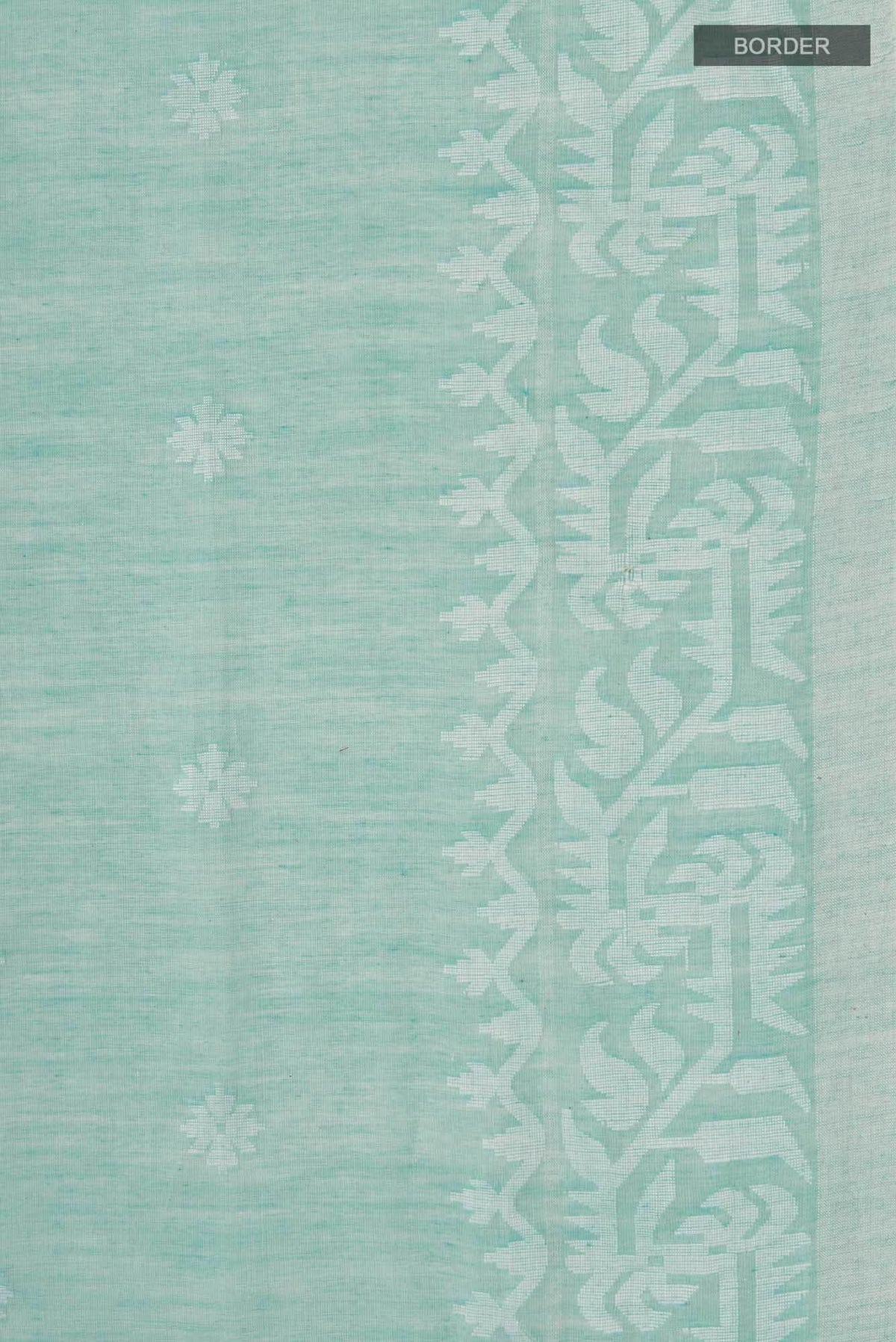 Aarna-Light Turquoise Bengal Cotton Saree