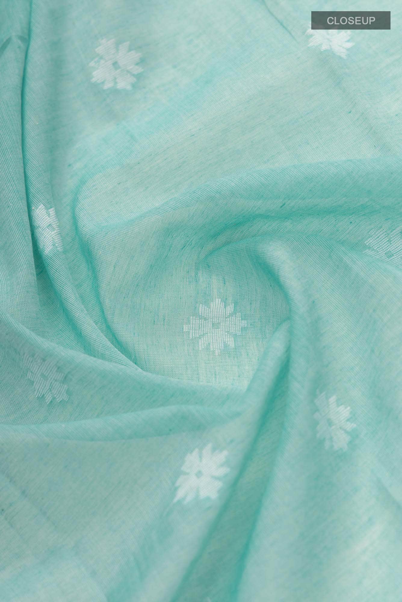 Aarna-Light Turquoise Bengal Cotton Saree