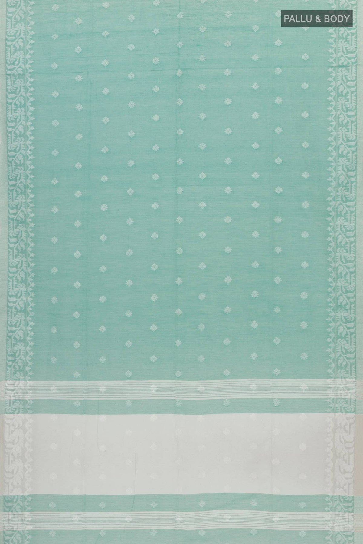 Aarna-Light Turquoise Bengal Cotton Saree