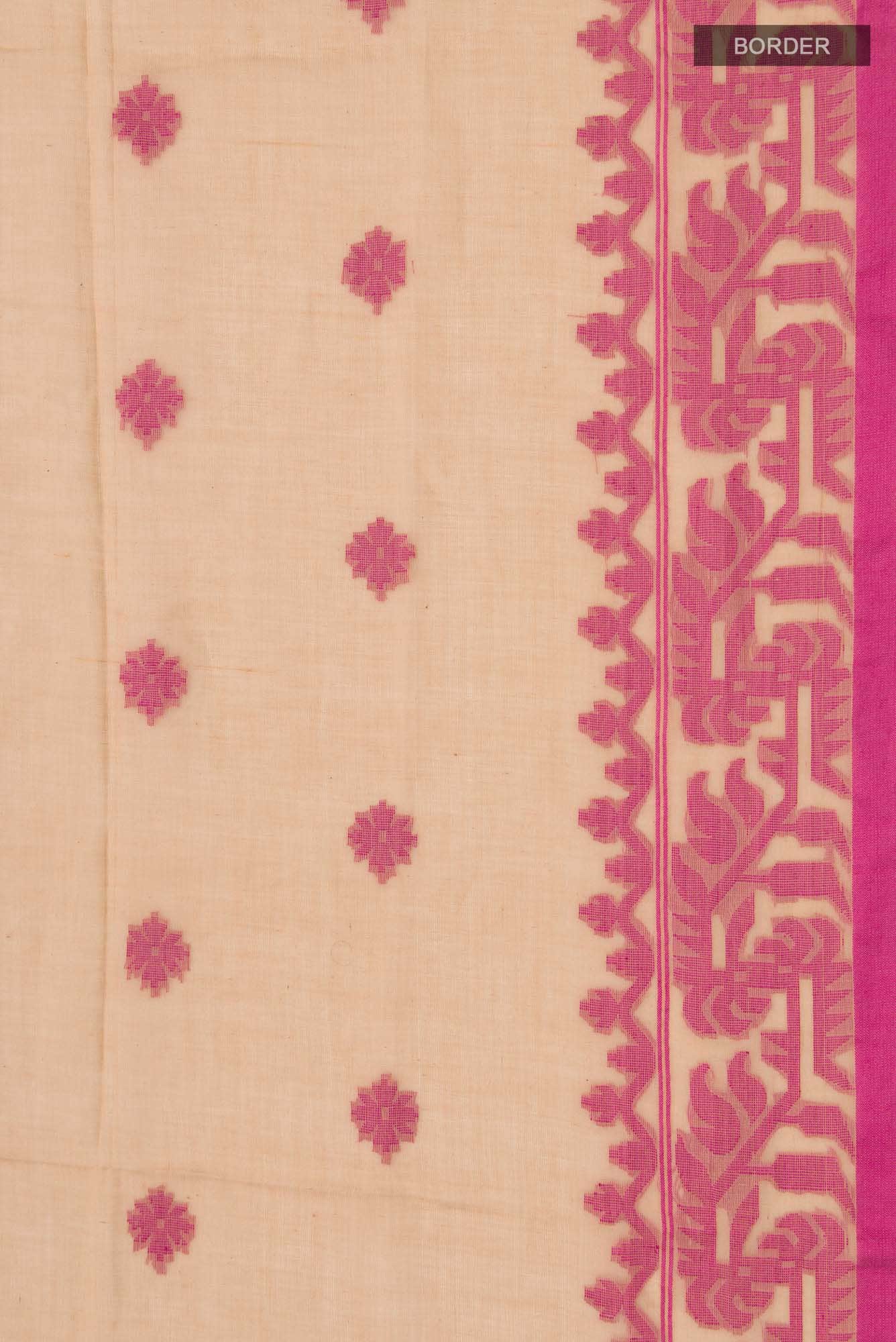 Aarna-Beige Bengal Cotton Saree