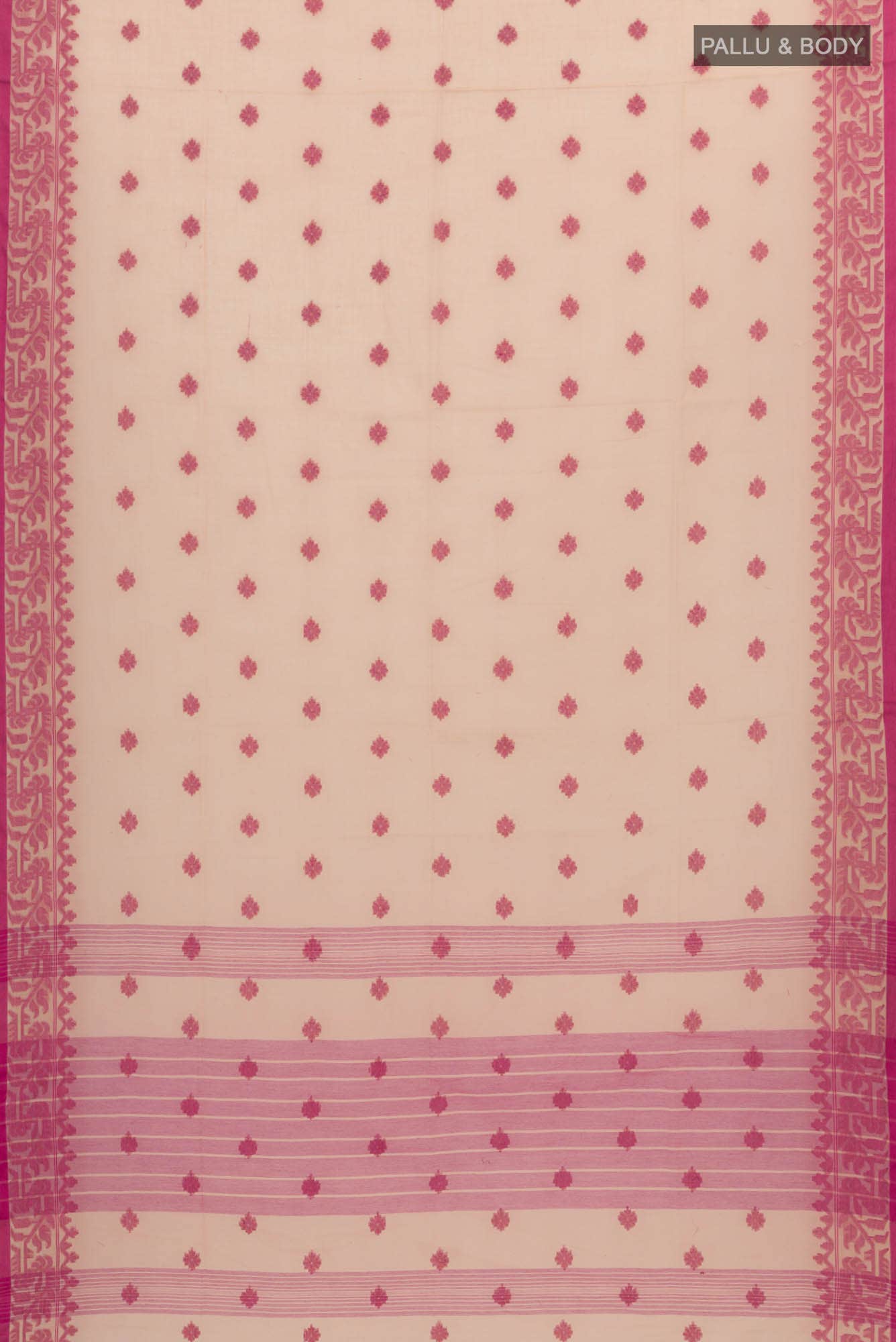 Aarna-Beige Bengal Cotton Saree