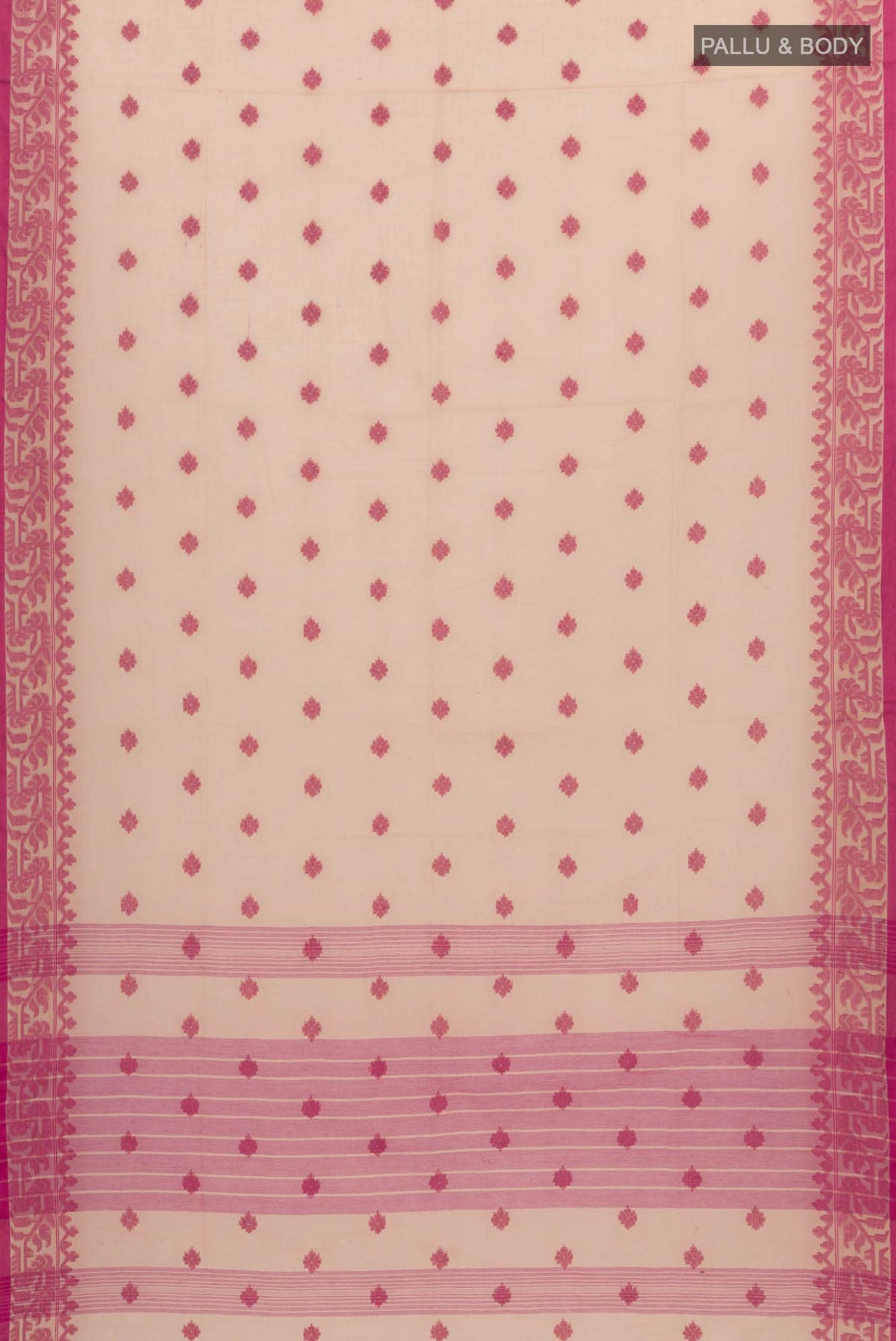 Aarna-Beige Bengal Cotton Saree