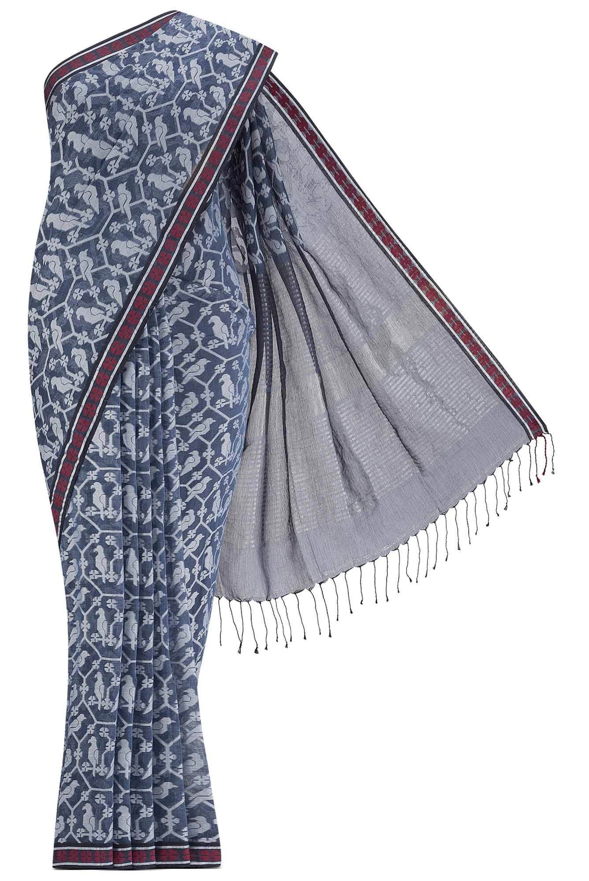 Mrinmayi-Dark Blue Bengal Cotton Saree