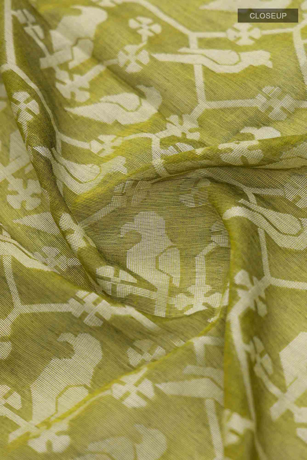 Mrinmayi-Olive Green Bengal Cotton Saree