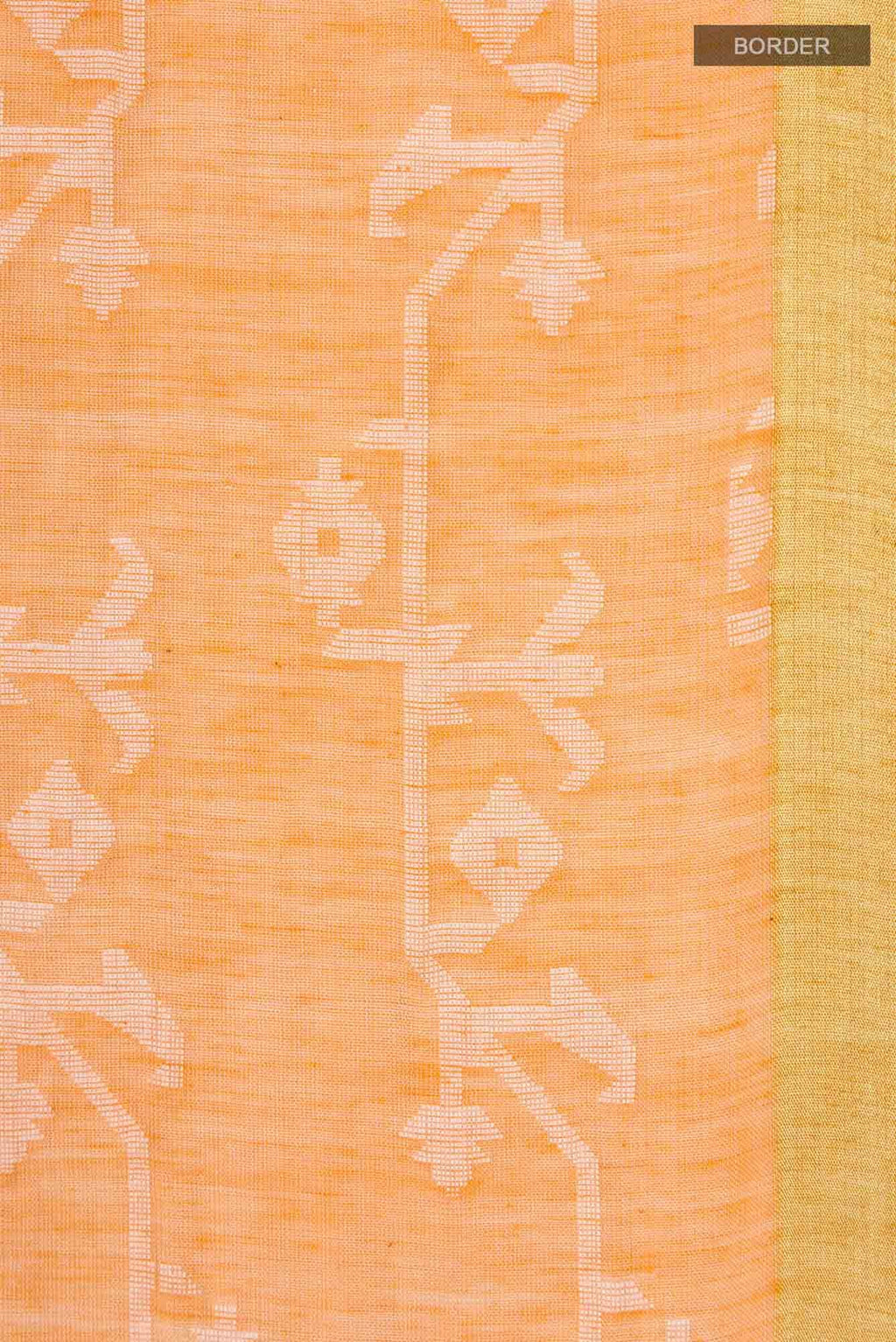 Kadambini-Light Orange Bengal Cotton Saree