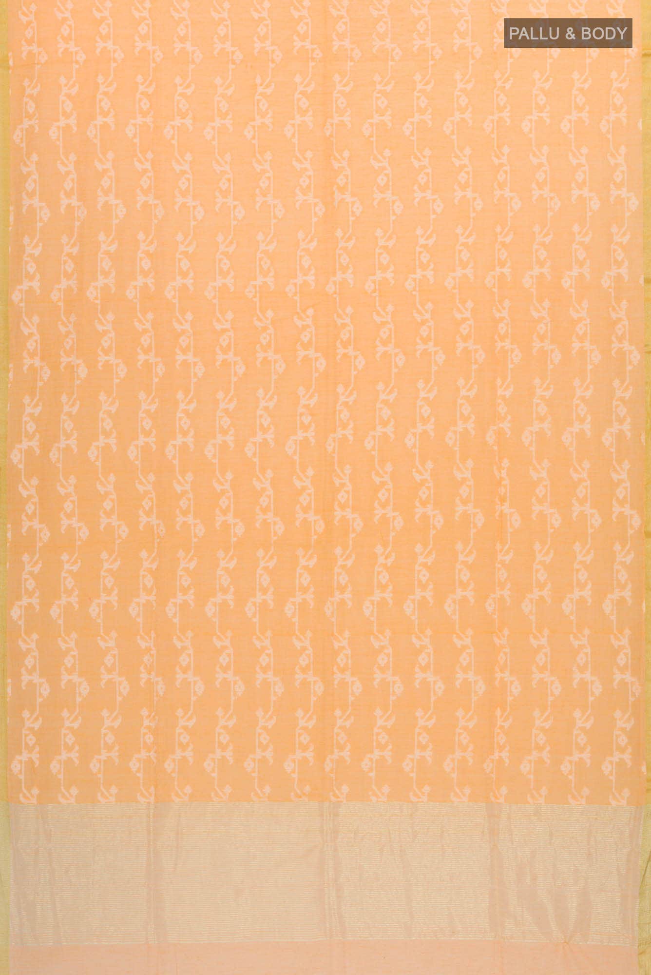 Kadambini-Light Orange Bengal Cotton Saree