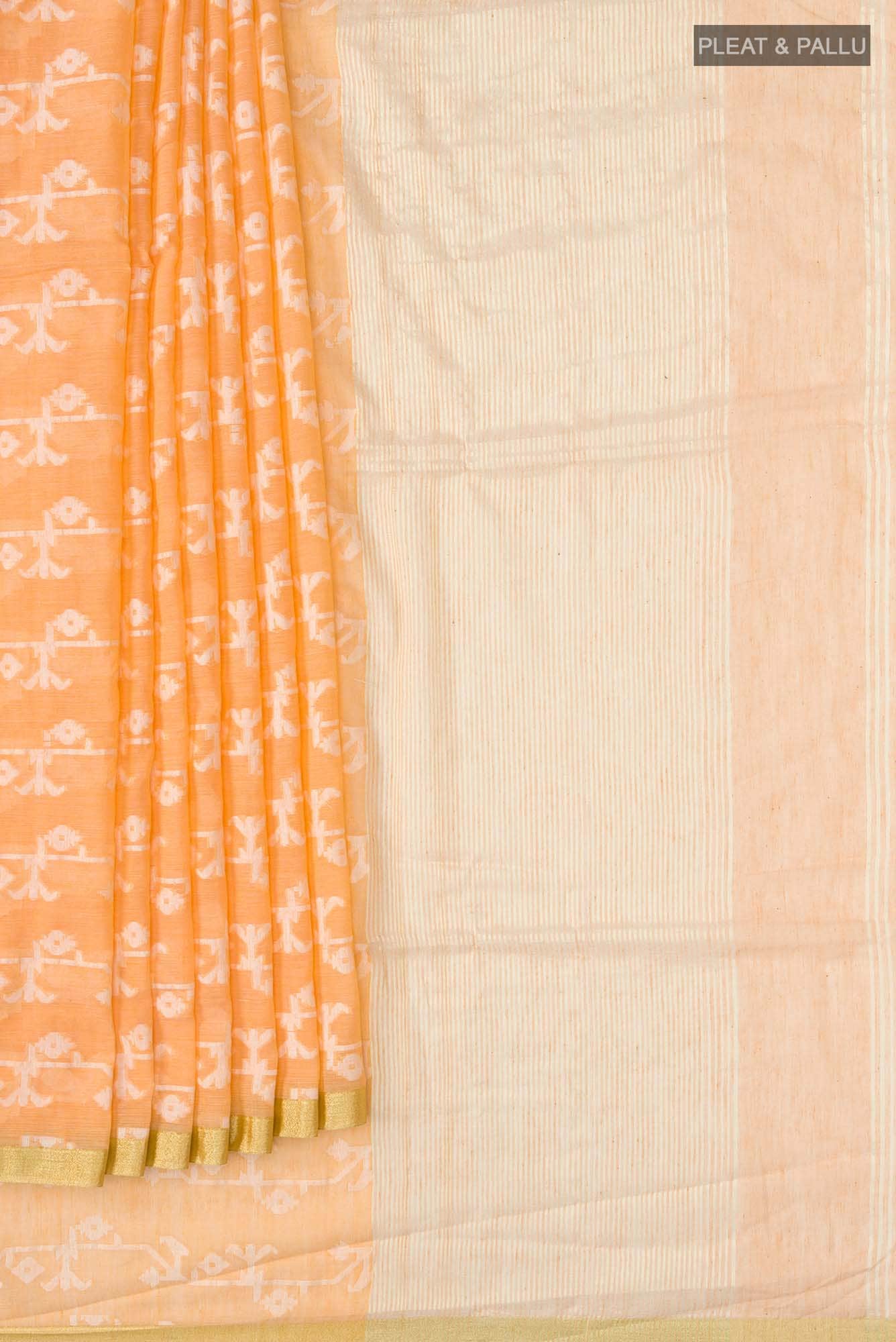 Kadambini-Light Orange Bengal Cotton Saree