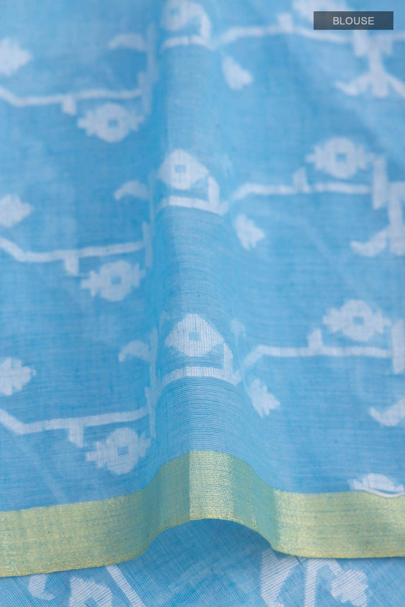 Kadambini-Light Blue Bengal Cotton Saree